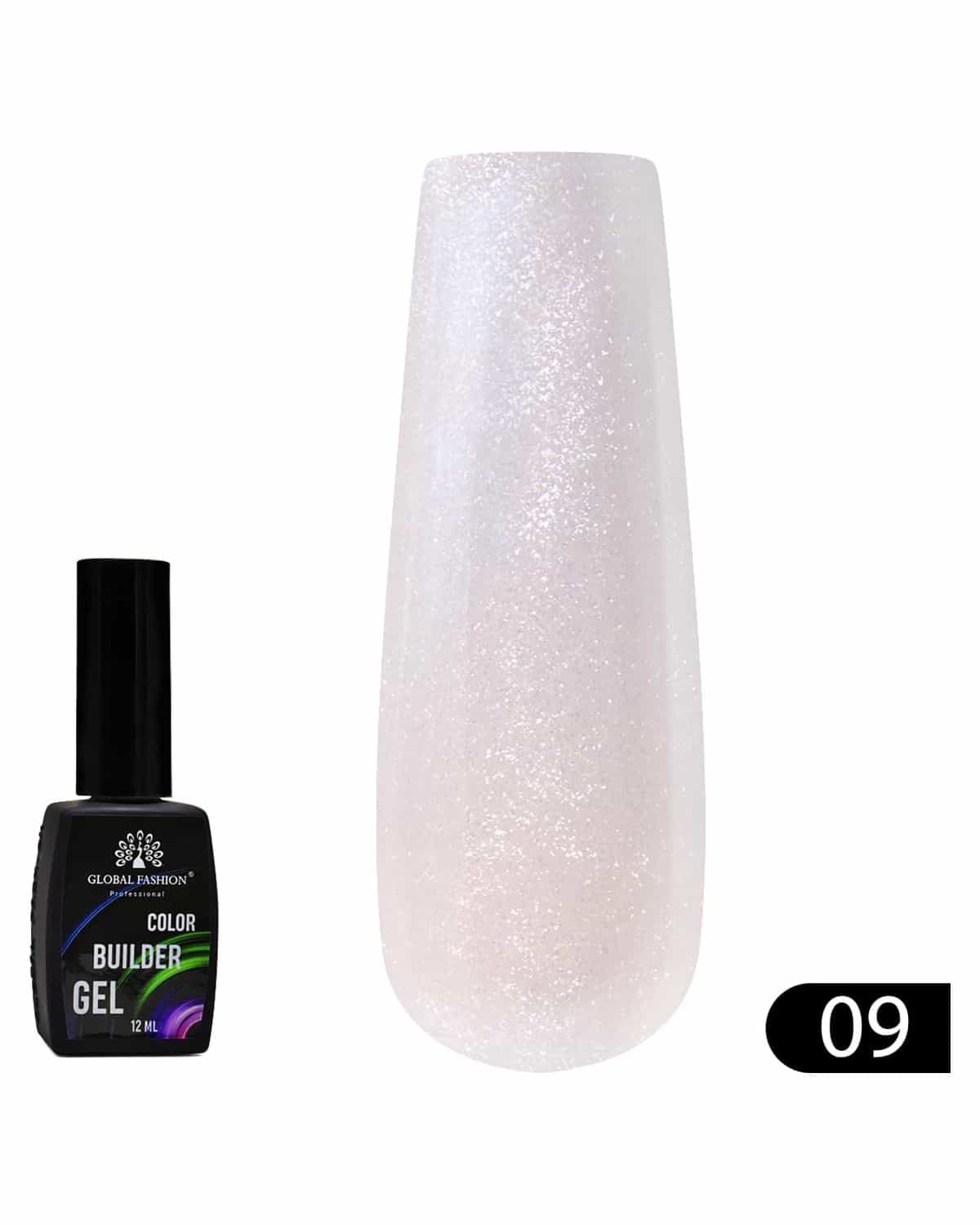 GLOBAL FASHION Professional Color Builder Gel 12ml - Long-Lasting, Chip-Resistant Manicure | (Color 09)