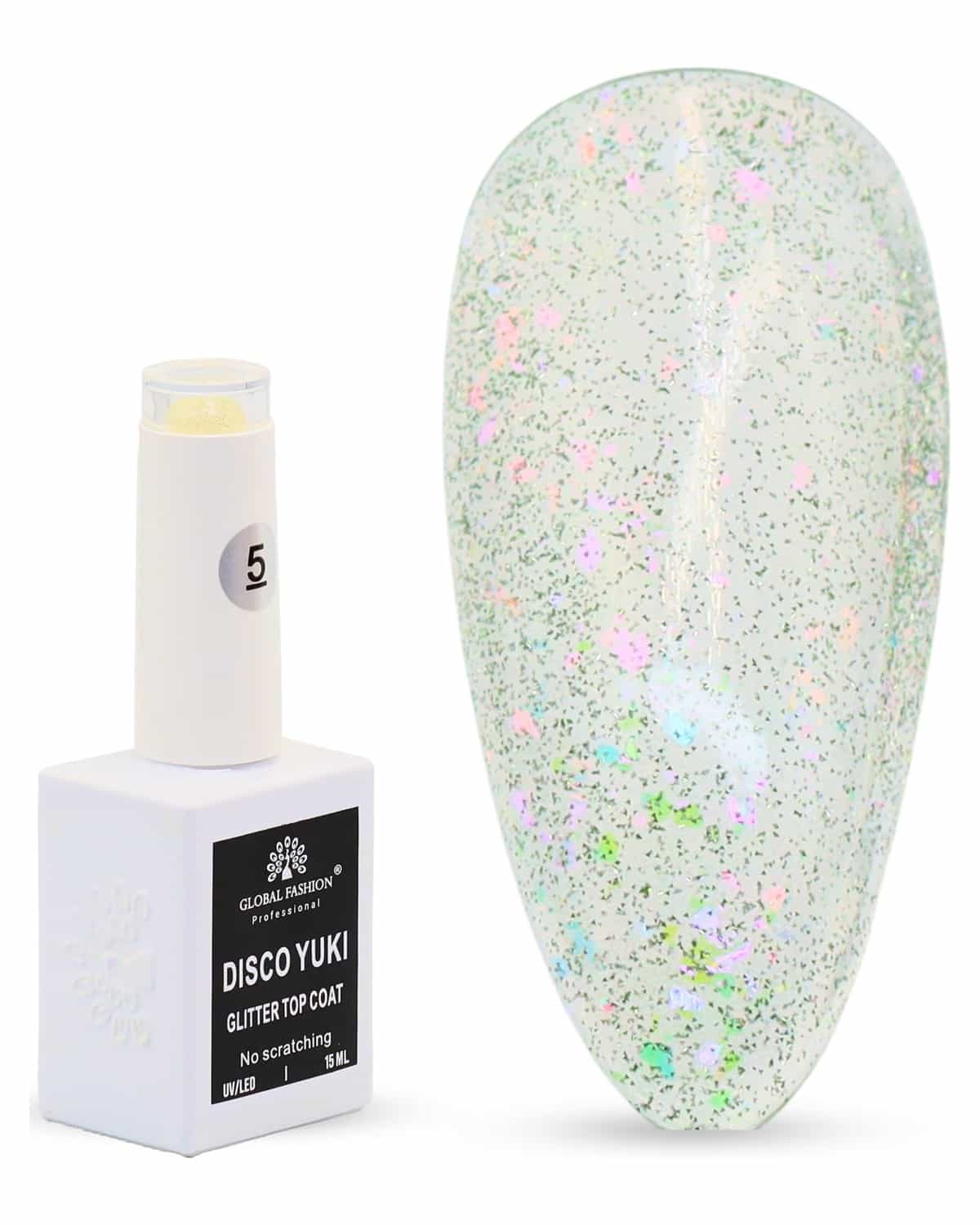 Disco Yuki Top Coat - 15ml - 05 Mint Frost Gleam
