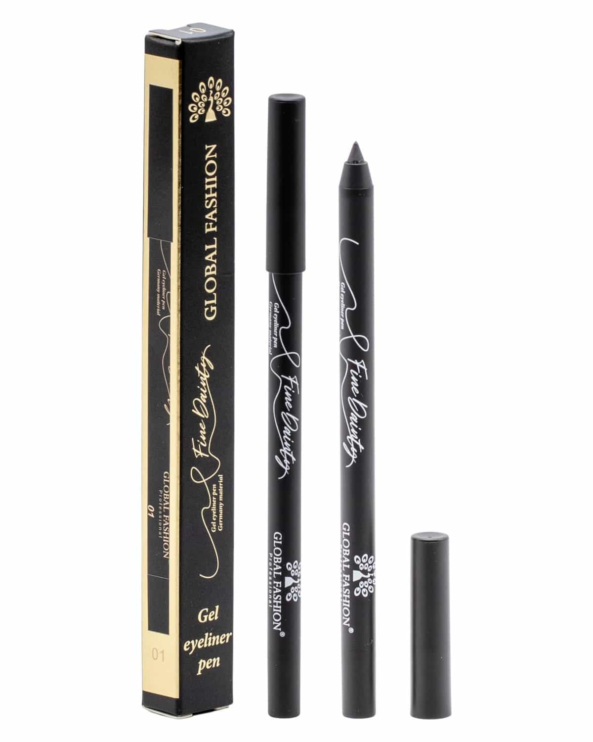Waterproof Gel Eyeliner Pen, 0.2 mm Precision Twist-Up Tip, Smudge-Proof Kajal, Matte Finish, 12-Hour Wear, Vegan & Contact-Lens Safe, Sensitive Eyes (1 - Black)