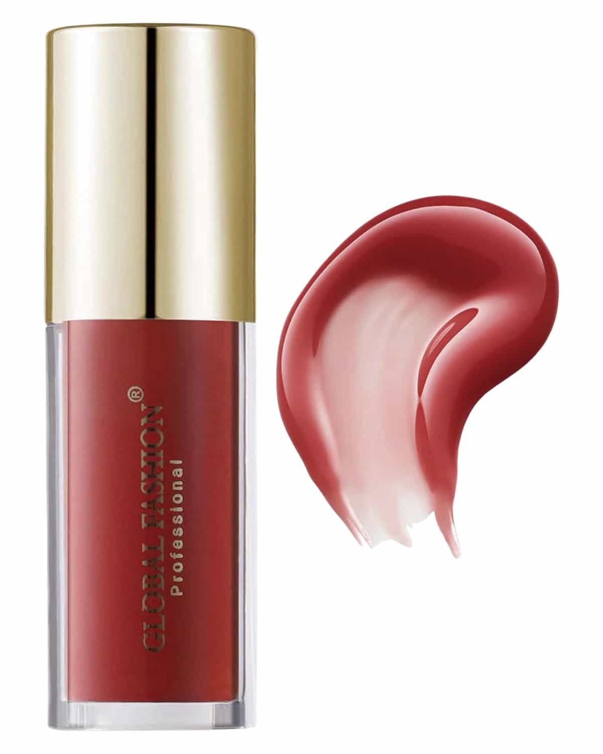 Global Fashion Bright Lustrous Lip Oil & Gloss - 8 Shades, Hydrating Non-Sticky Lip Gloss, Tinted Nourishing Care, High-Shine Glossy Finish with Flat Paddle Tip (104 - Rust Rose)