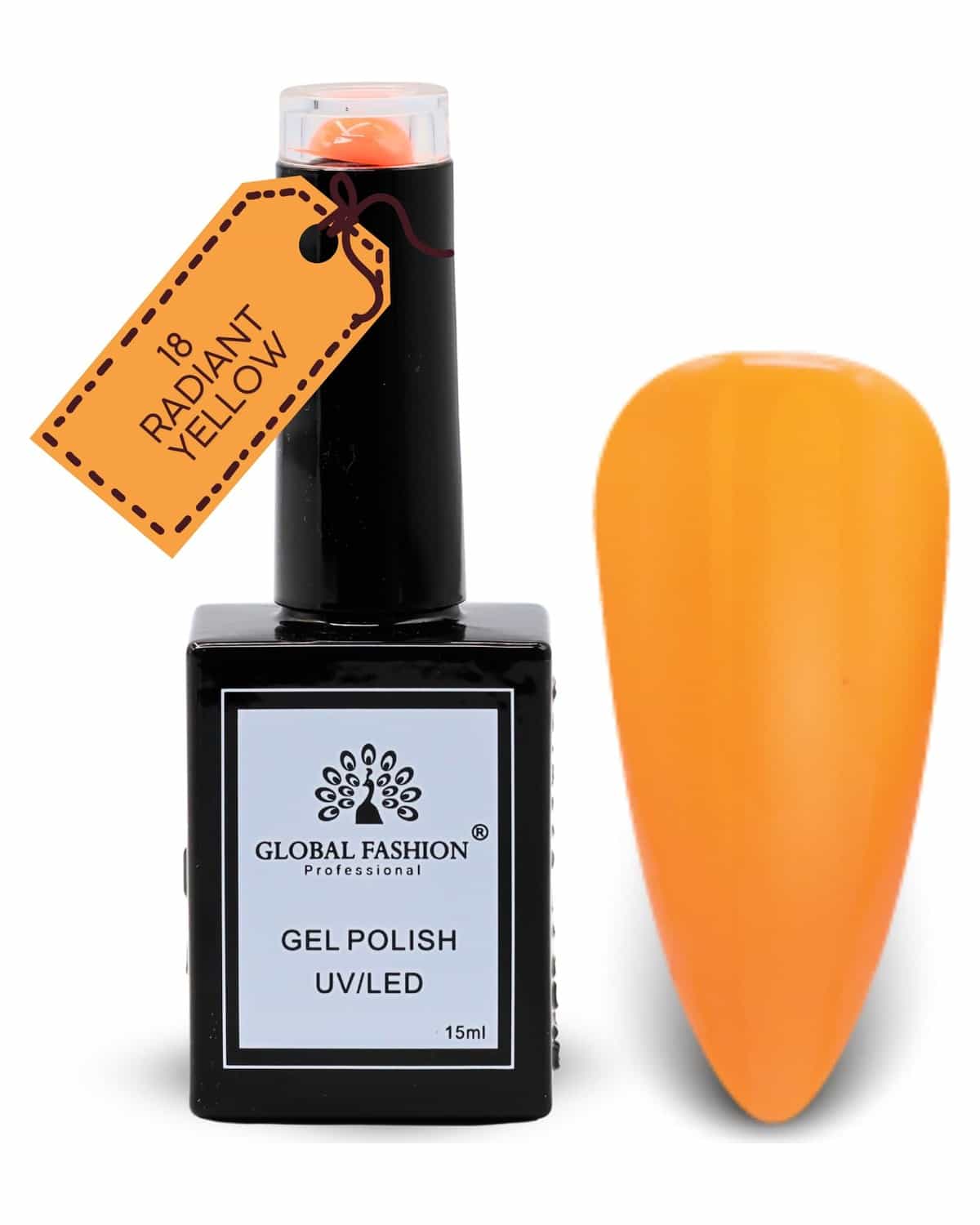 Coral Crush Collection UV LED Gel Nail Polish – Soak-Off Long-Lasting Glossy Finish, Salon-Quality Nail Art & Manicure Gelby – (18-Radiant Yellow-1p, 15ml)
