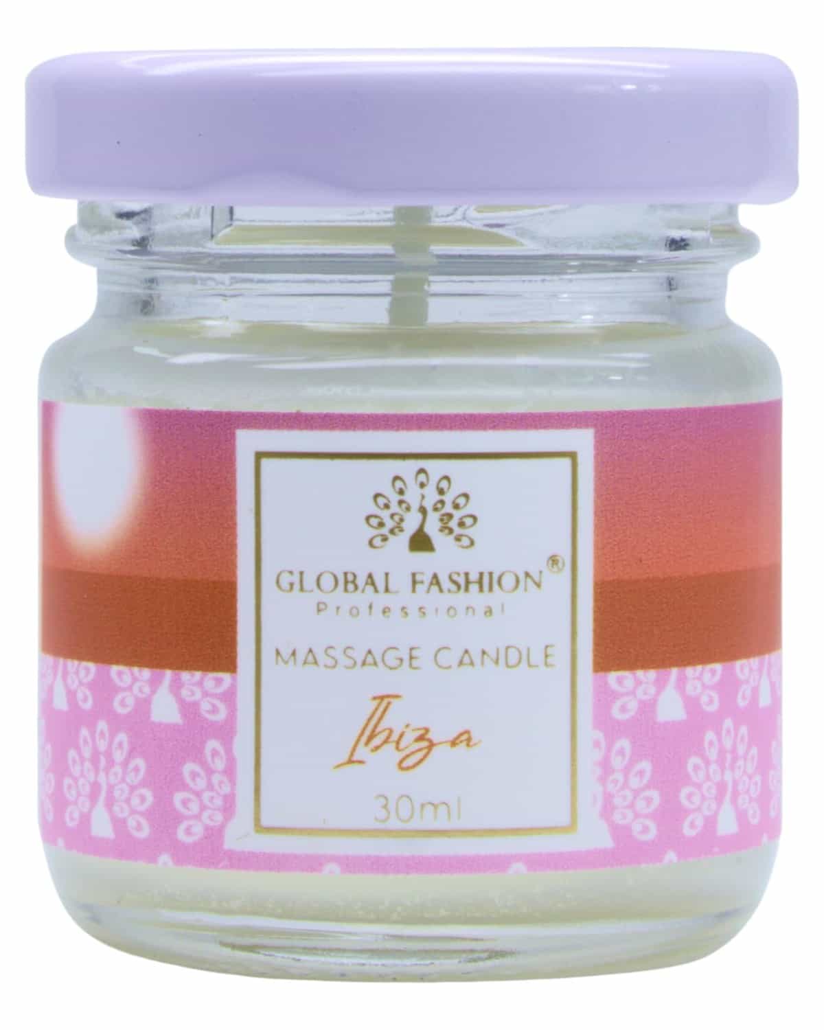 Global Fashion Massage Candle 30 ml - Luxury Body & Massage Oil Candle, Warm Skin-Oil Candle for Home Spa, Couples & Personal Use - Vegan Soy Wax, Home Scented Aromatherapy Gift-Ready (Ibiza)