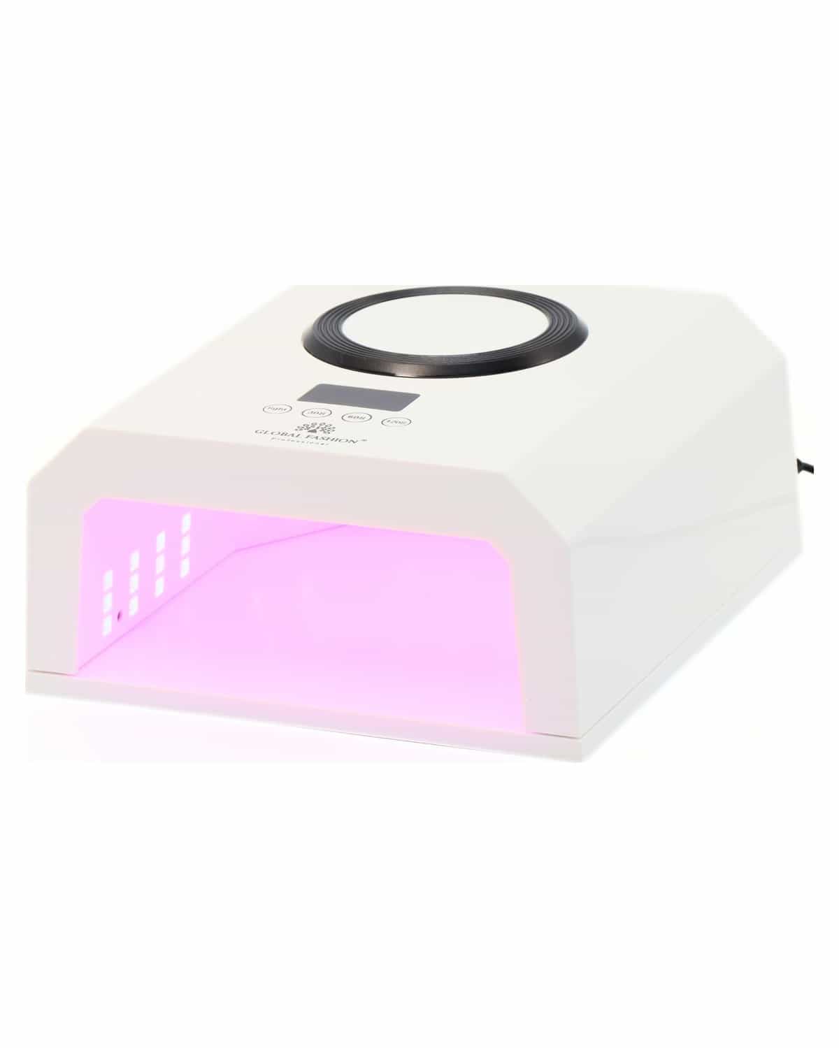 GLOBAL FASHION 368W UV LED Nail Lamp GF-D04 – Dual Light Source 365nm+405nm, 2-in-1 Gel Polish Dryer, Smart Sensor, 30s/60s/90s/120s Timer, LCD Display, for Manicure & Pedicure (Wh)