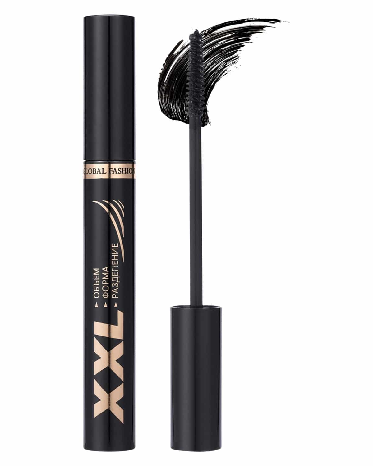 XXL Black Waterproof Mascara for Volume, Length & Curl – Long-Lasting Clump-Free Lash Enhancing Formula, Flake-Free, Sensitive Eyes Safe, Smudge-Proof Makeup for Full, Separated Eyelashes (Brush 2)