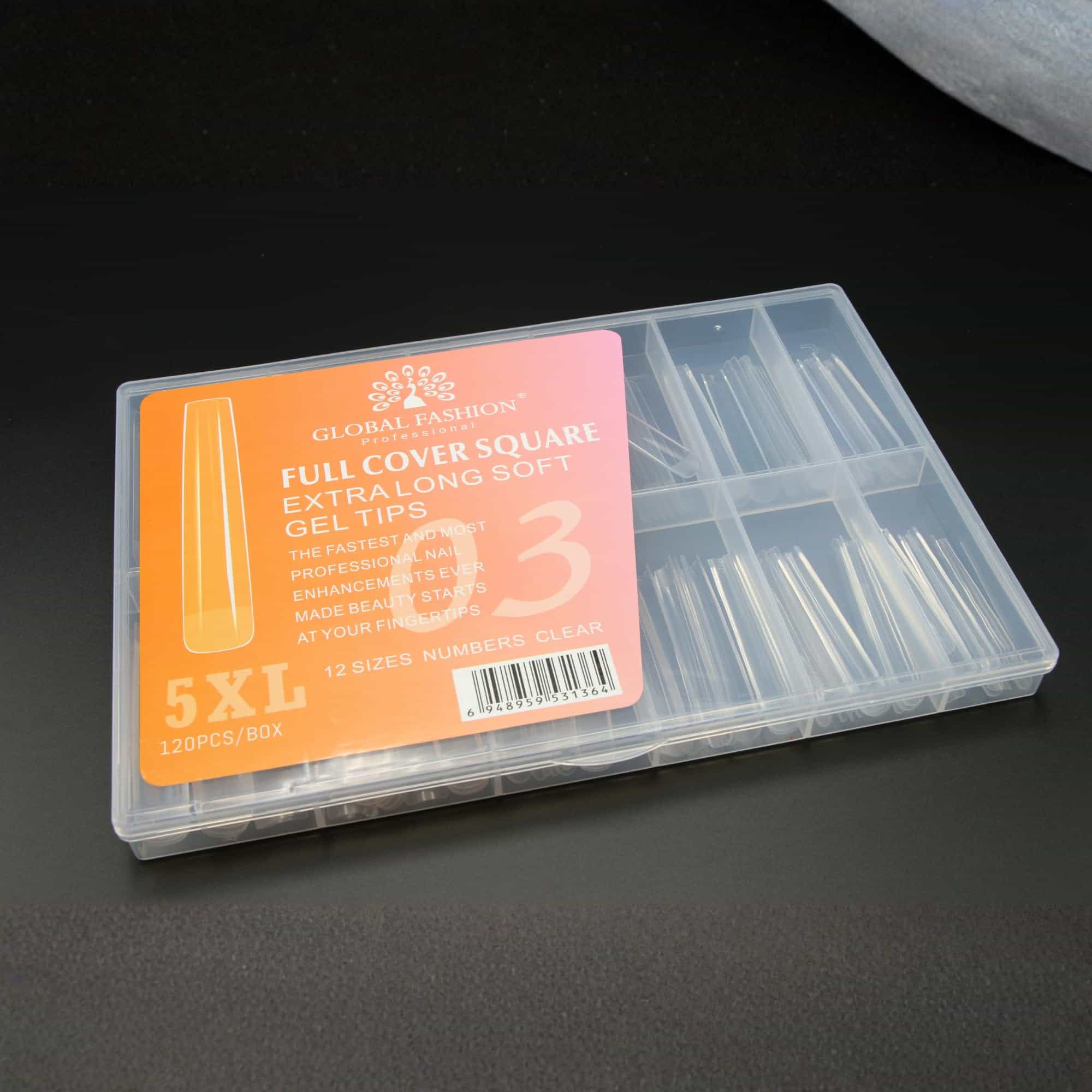 Gel Nail Tips - 120 Pcs - Full Cover Square