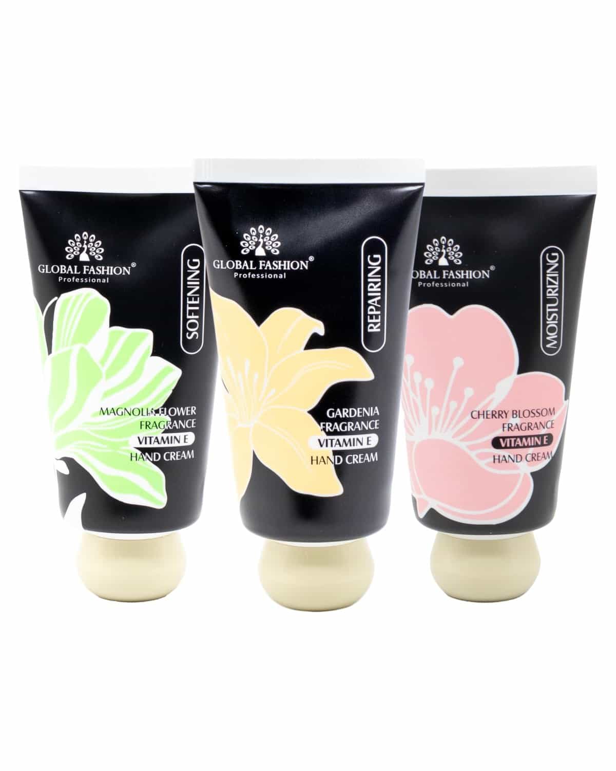 Vitamin E Hand Cream Set, Cherry Blossom, Gardenia, Magnolia, 3 x 30g