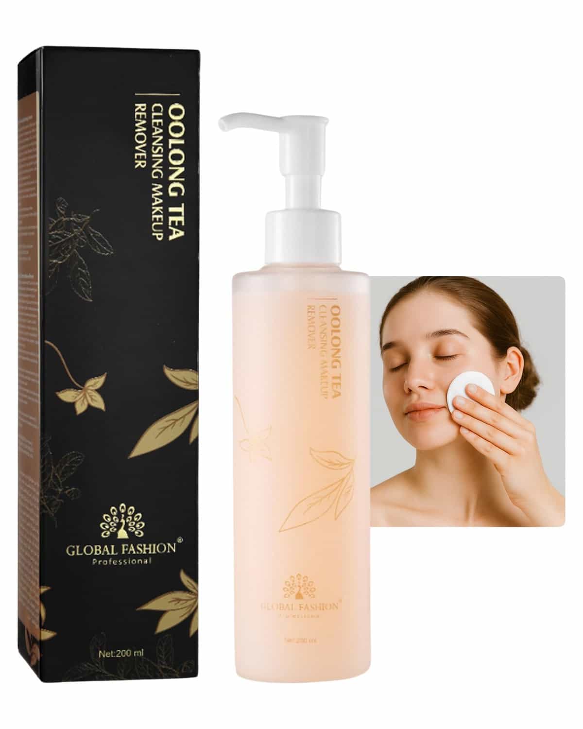 Global Fashion Tea Infused Makeup Remover 200ml – 3 Scents, Gentle, Hydrating & Nourishing Formula, Effectively Removes Waterproof Makeup, Antioxidant, Anti-Inflammatory, Sensitive