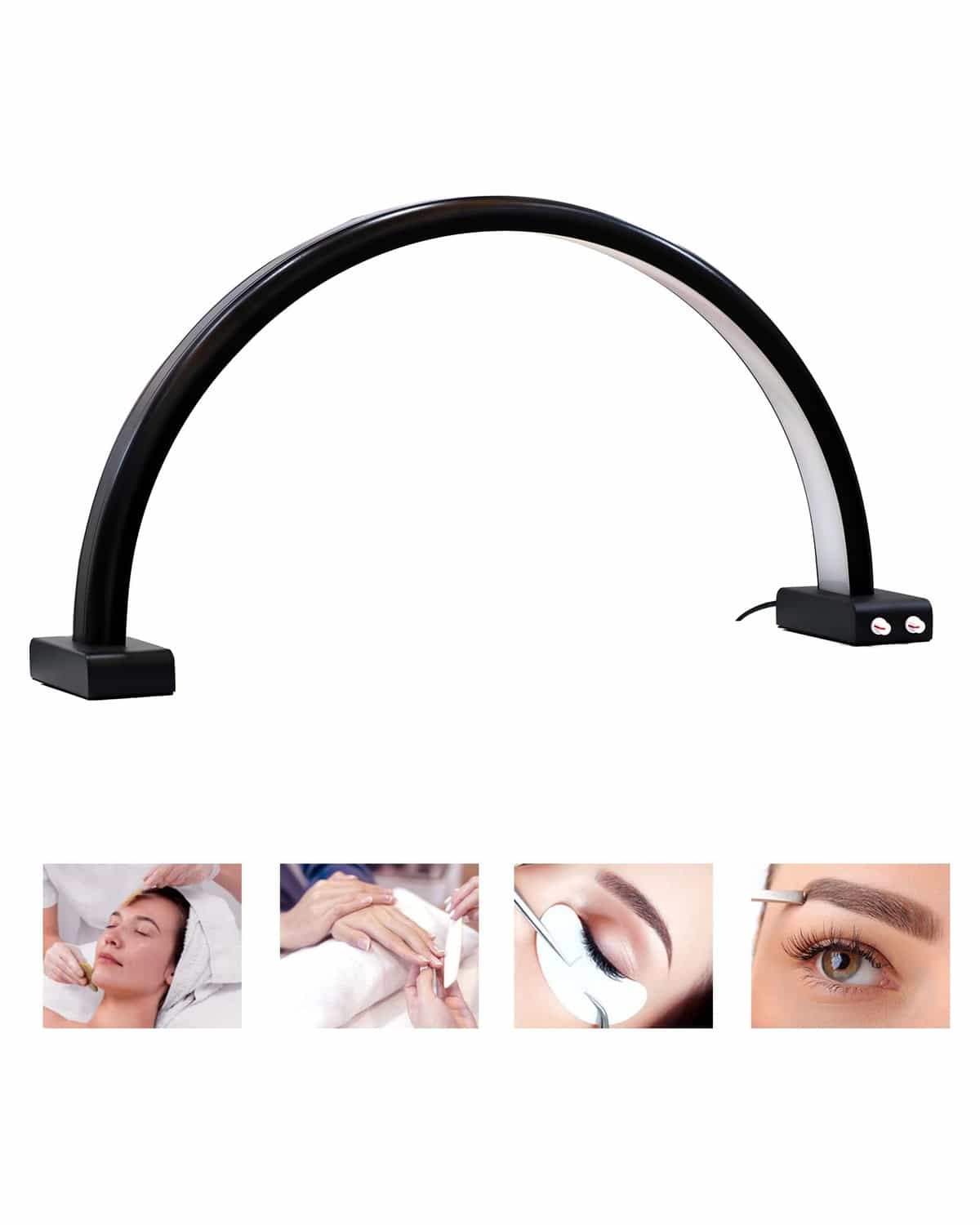 GLOBAL FASHION Professional Multifunctional LED Nail Desk Lamp - Half Moon Design, Adjustable Color Tone & Brightness, Eye Care, Perfect for Beauty, Nail Art, Microblading & Lip Bl