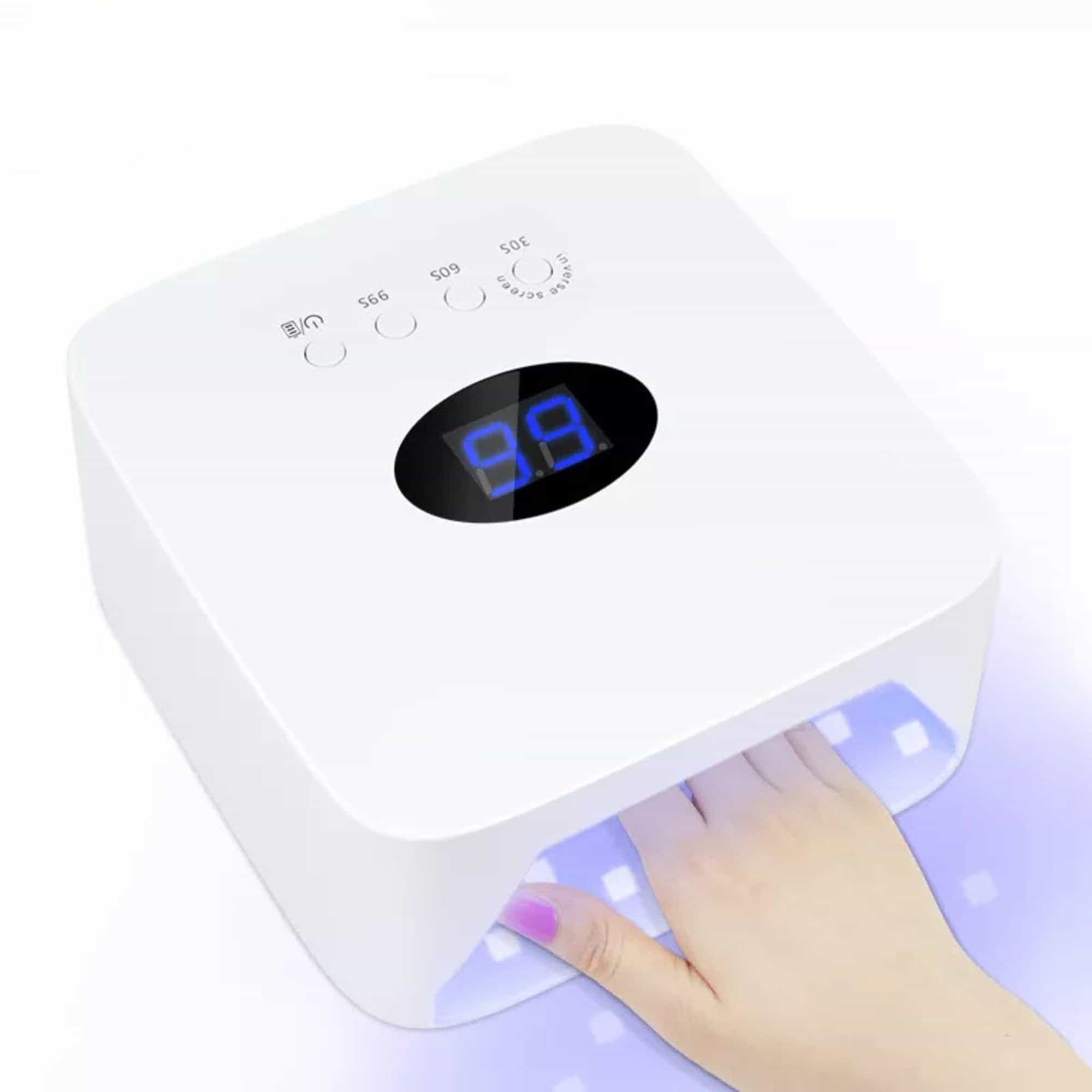 GLOBAL FASHION Professional Cordless 2-in-1 UV/LED Nail Dryer Lamp - 54W, Fast Drying Curing Lamp with Auto Sensor, 3 Timer Modes, Gentle on Skin & Easy to Use, Suitable for Gel Po