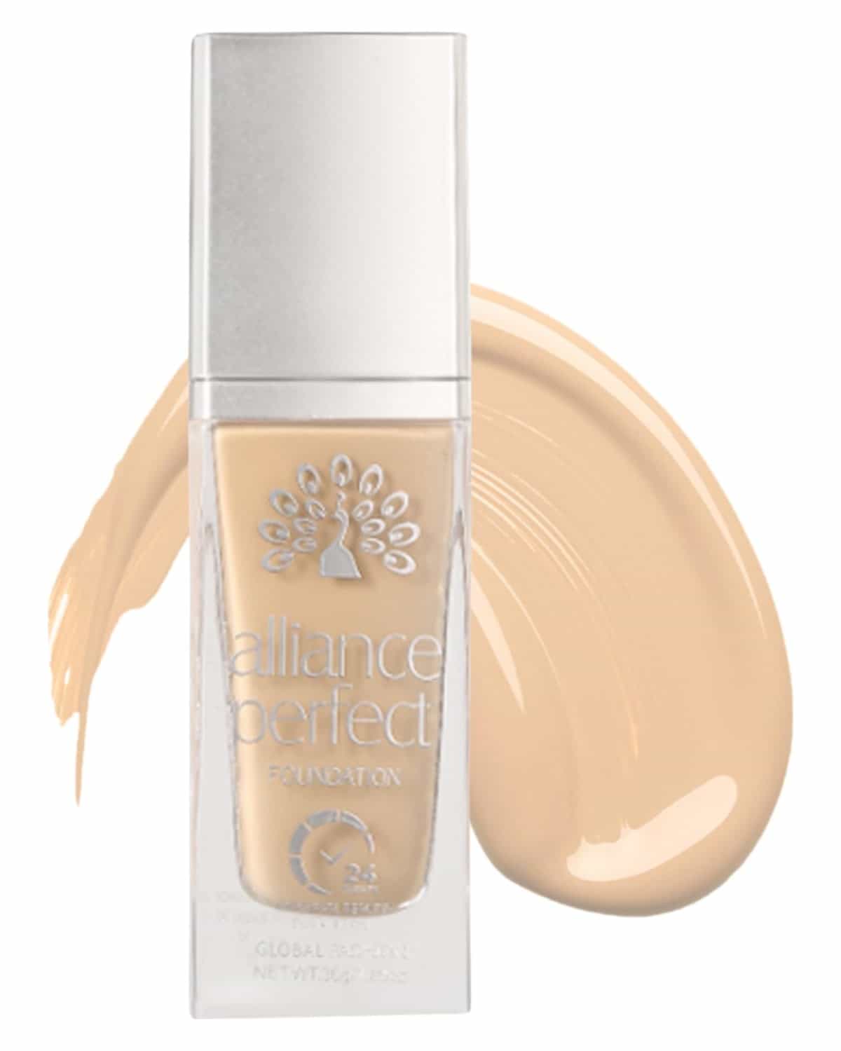 GLOBAL FASHION Alliance Perfect Liquid Foundation 8 Shades - 24H Long-Wear, Smart Tone-Adapting Full Coverage, Hydrating Vitamin E Complex, Transfer-Proof, Seamless Blend (L028 - D)