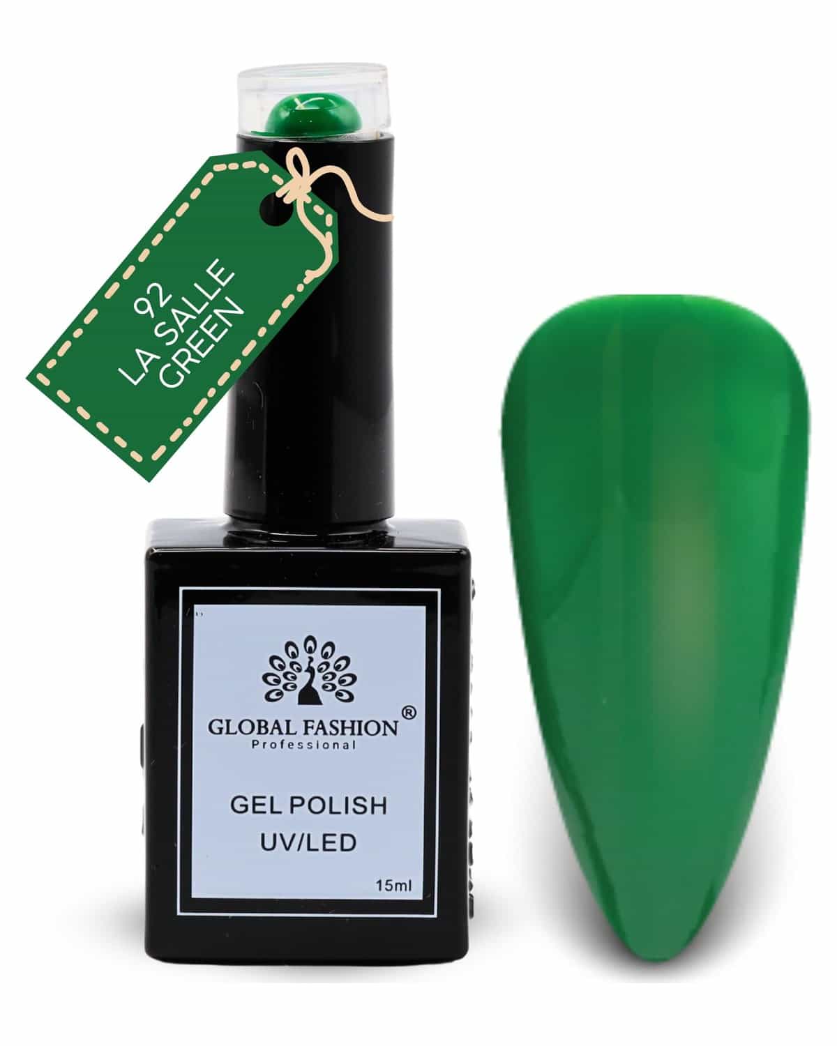 Global Fashion Citrus Splash Collection Set (91–96) – 6 Long-Lasting, High-Gloss, Chip-Resistant Colors for Teens & Professionals – UV/LED Soak-Off Nail Kit (92-La Salle Green-1p)