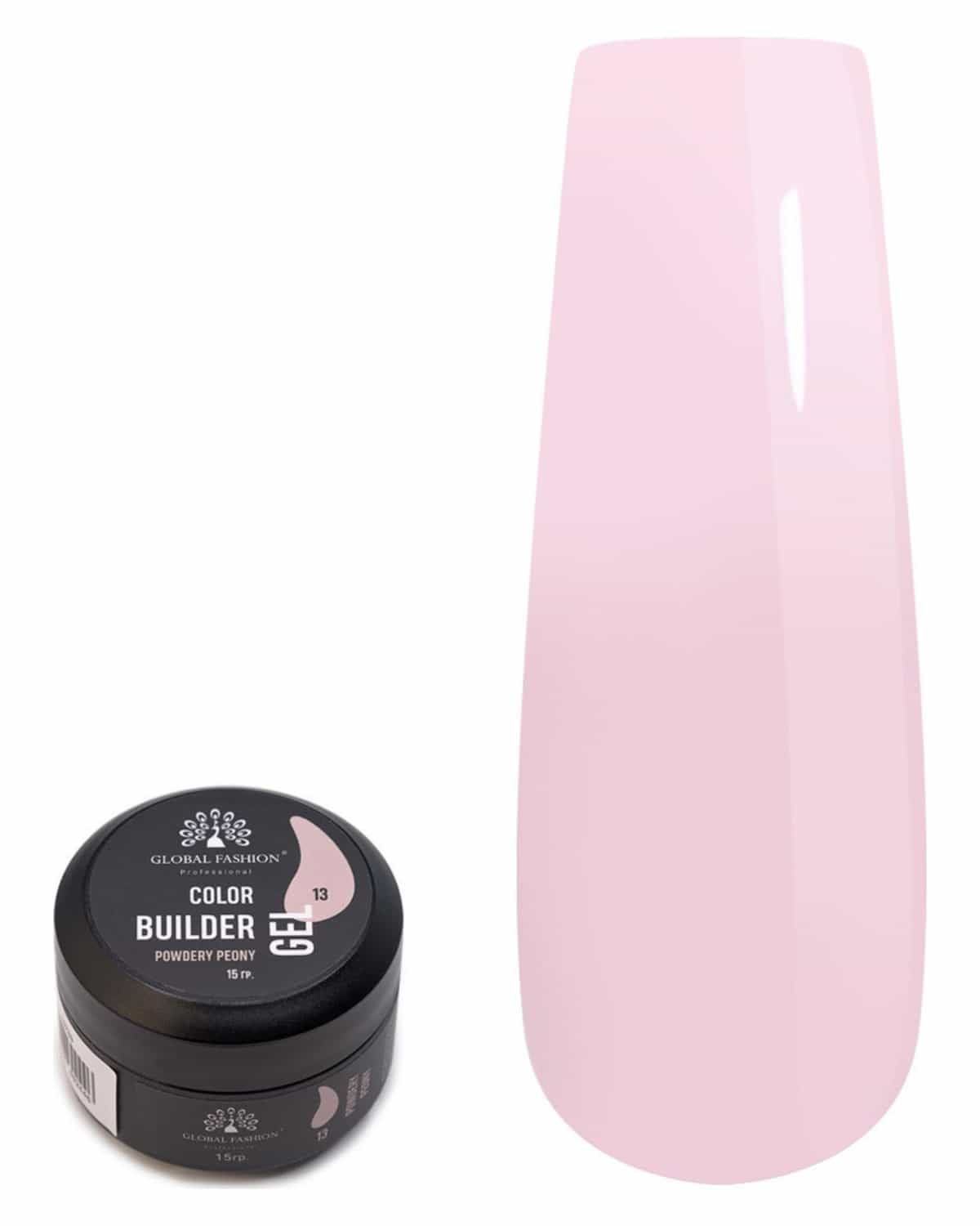 Color Builder Gel 15g with 13 Shades: Unleash Your Inner Nail Artist with This Versatile Sculpting and Coloring Nail Art Toolkit (13 POWDERY PEONY)