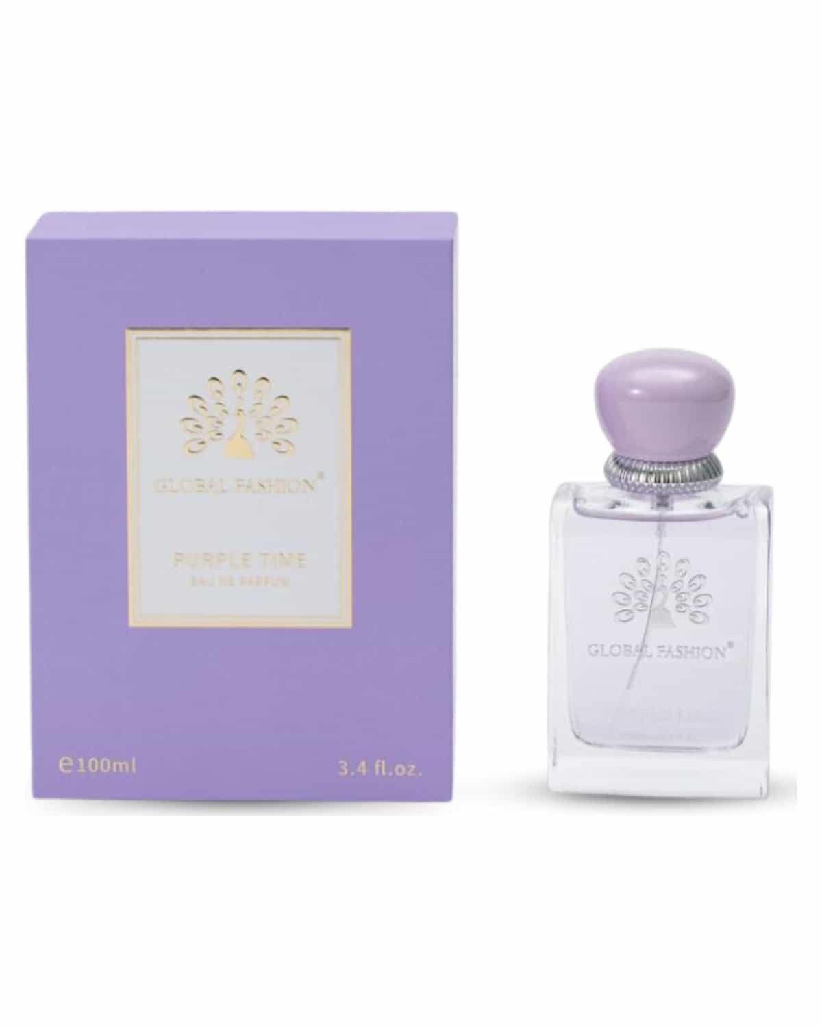 Eau De Parfum - Natural Spray Luxury Fragrance, Long-Lasting, Fresh & Elegant Scent, Perfect for Women | Luxury Vaporisateur for All Seasons | Global Fashion (Purple Time)