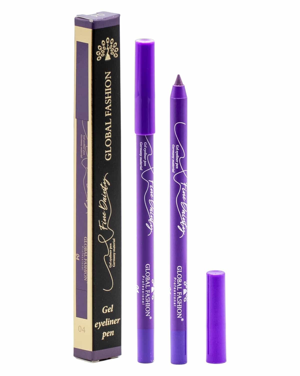 Waterproof Gel Eyeliner Pen, 0.2 mm Precision Twist-Up Tip, Smudge-Proof Kajal, Matte Finish, 12-Hour Wear, Vegan & Contact-Lens Safe, Sensitive Eyes (4 - Medium dark purple)