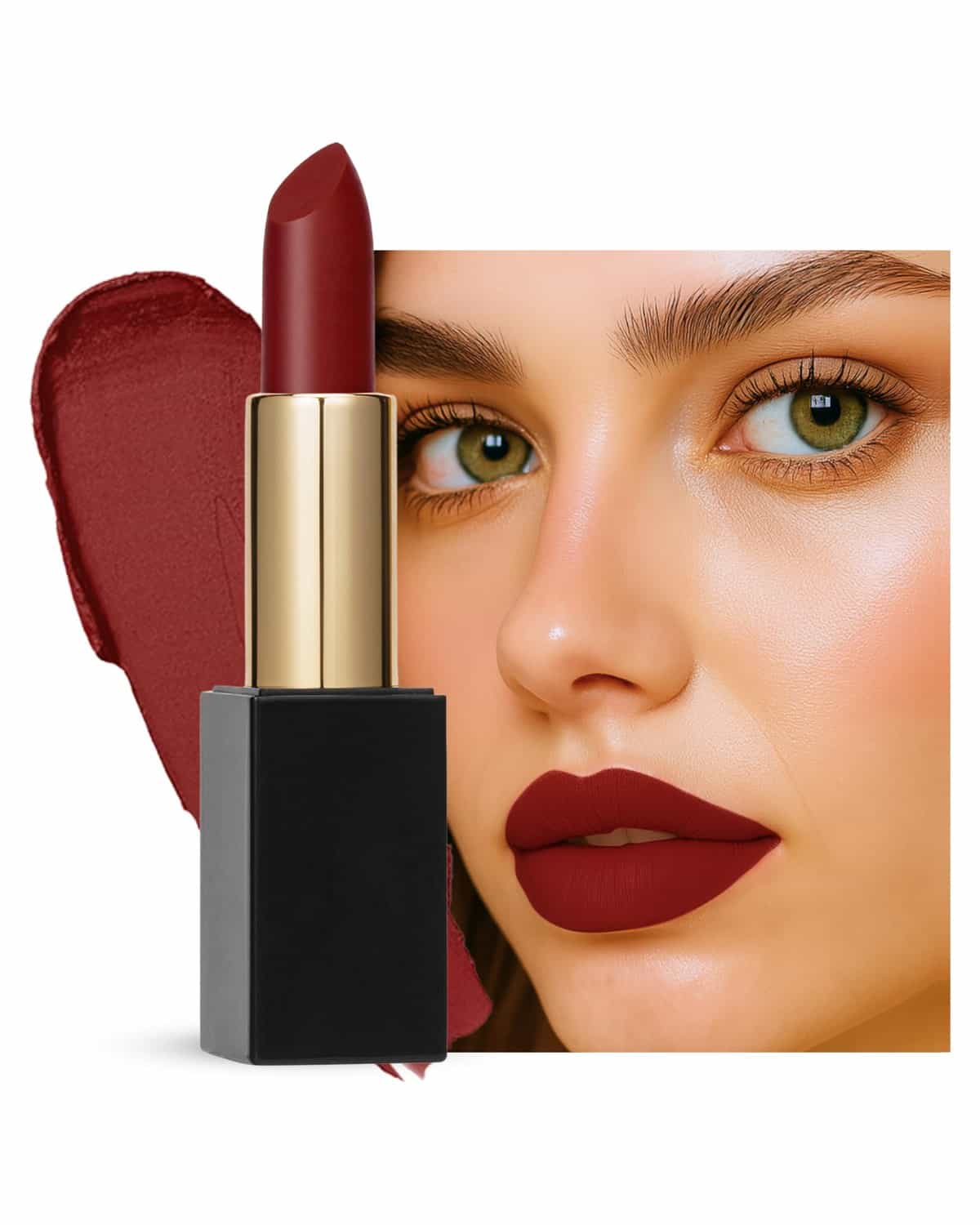 Global Fashion Lubrication Matte Lipstick - 24 Vibrant Shades, Long‑Lasting, Moisturizing Matte Finish Enriched with Vitamin E & Argan‑Oil, High‑Pigment Nude & Red Tones (103)