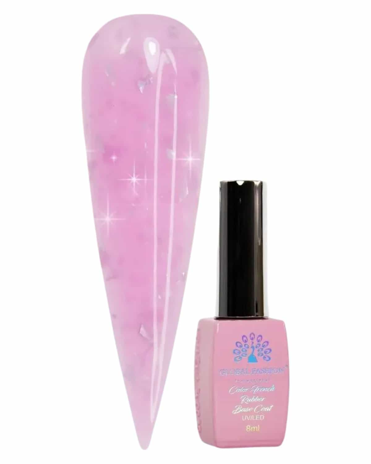 GLOBAL FASHION Professional Non-Toxic Flakes Base Coat for Women - Vegan, Cruelty-Free, Long-lasting, Strong, and Flexible - 8ml | (13)