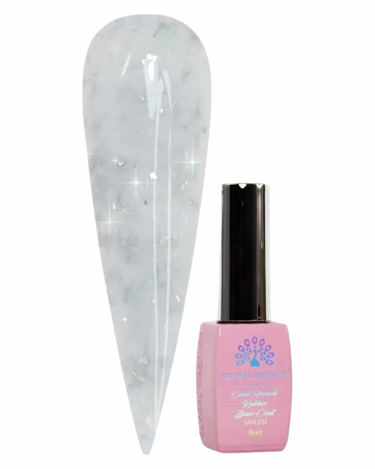 GLOBAL FASHION Professional Non-Toxic Flakes Base Coat for Women - Vegan, Cruelty-Free, Long-lasting, Strong, and Flexible - 8ml | (11)