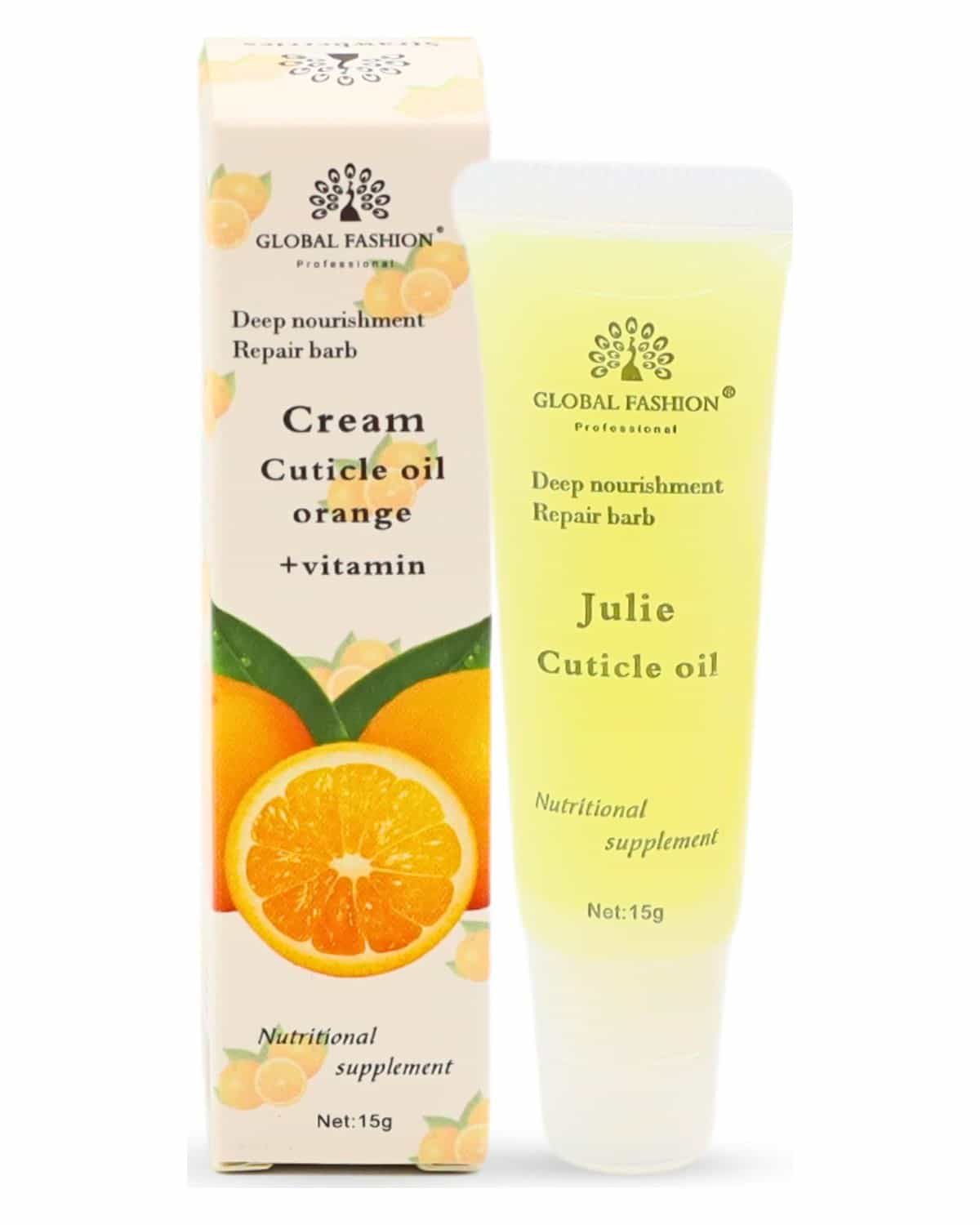 Global Fashion Cream Cuticle Oil with Cherry Scent - Nourishing Nail & Cuticle Care, Enriched with Vitamins, Moisturizing Formula for Healthy Nails, Orange Essence, Promotes Nail G
