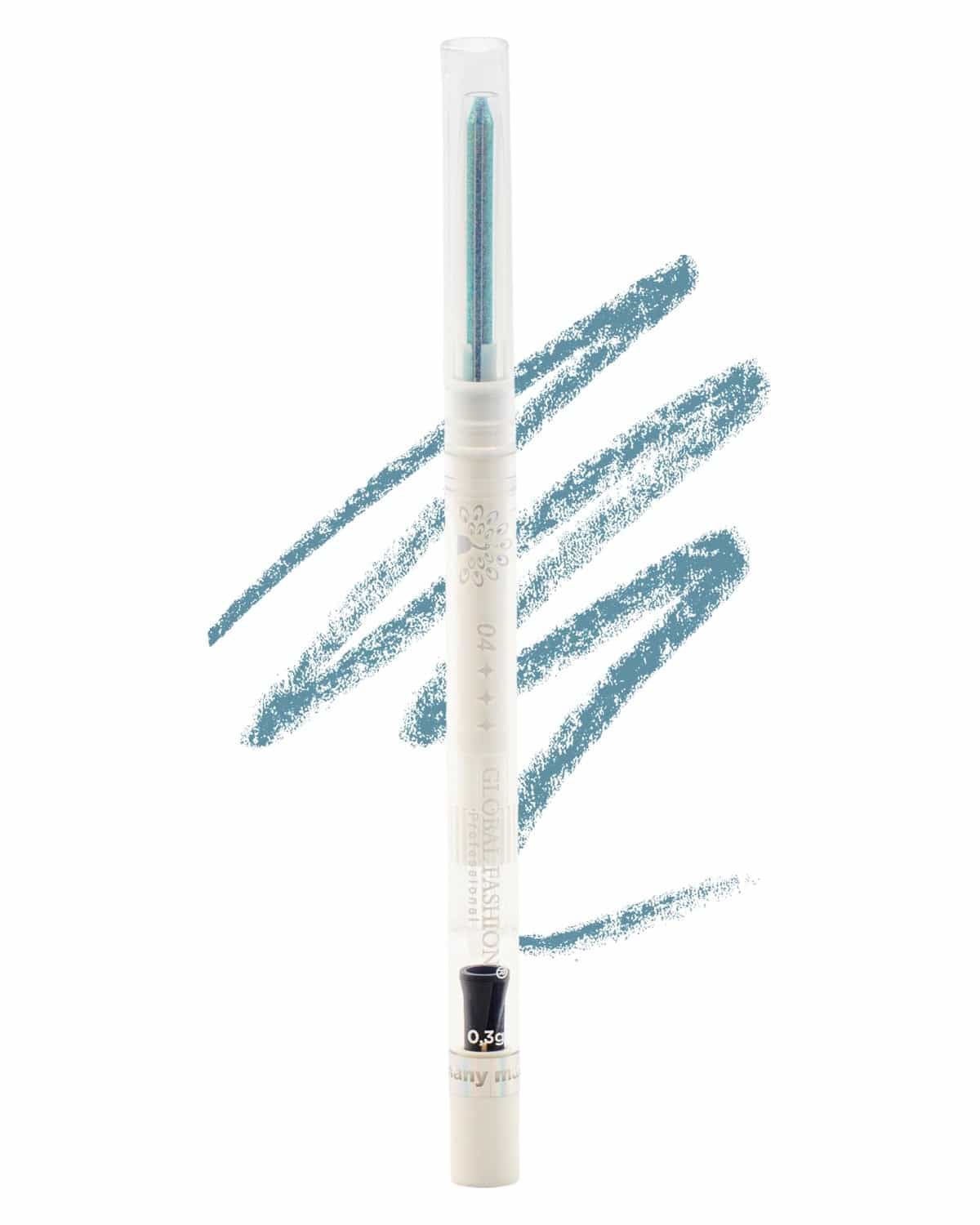 Waterproof Gel Eyeliner Pen 0.2 mm Precision Tip, Smudge-Proof & Long-Lasting 12 H Wear, Twist-Up Retractable Eye Liner Makeup Pencil, Ultra-Fine No-Tug Glide (Light Blue)