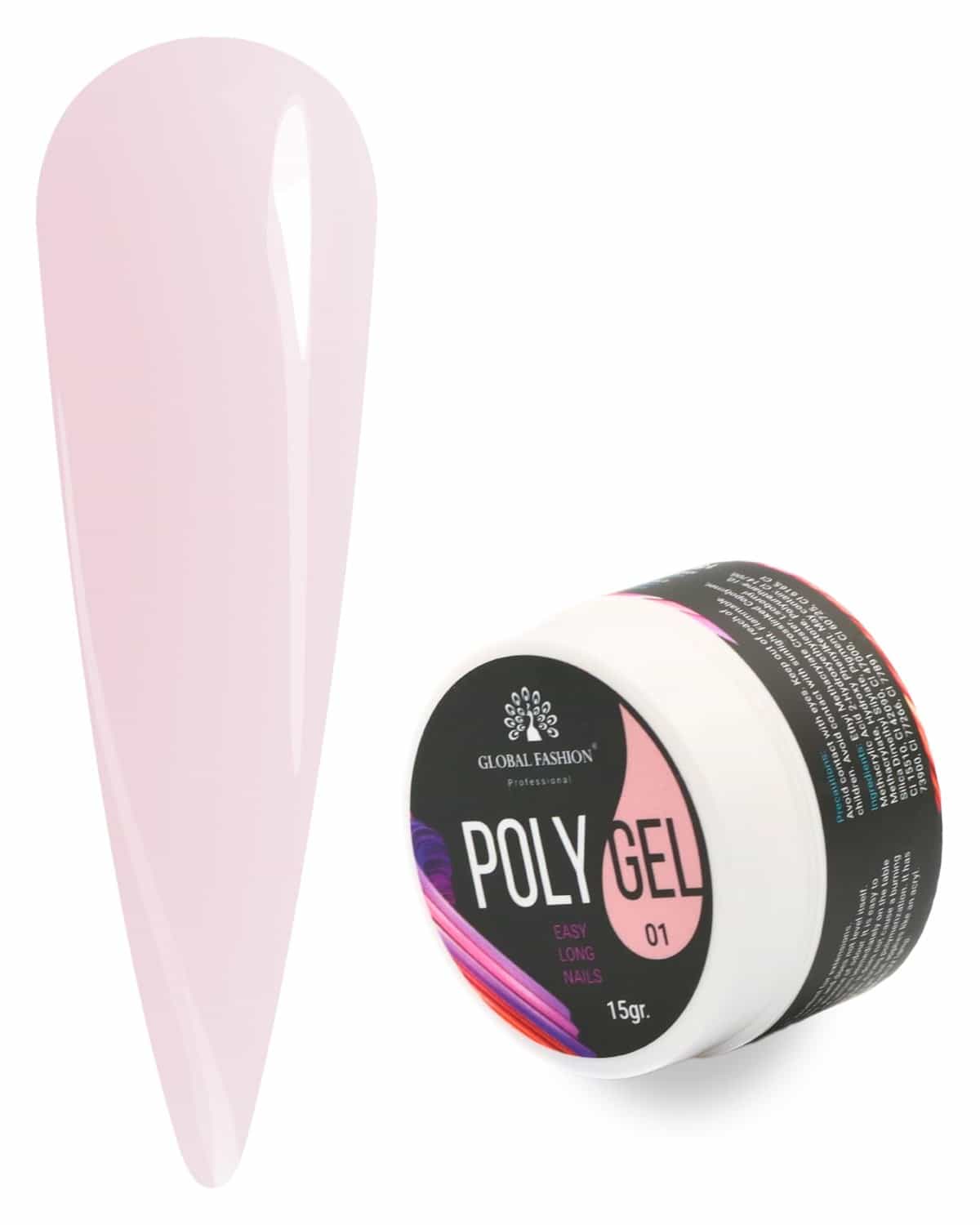 Polygel Nail Enhancement System - Strong, Durable, and Easy to Use - 15g | (01)
