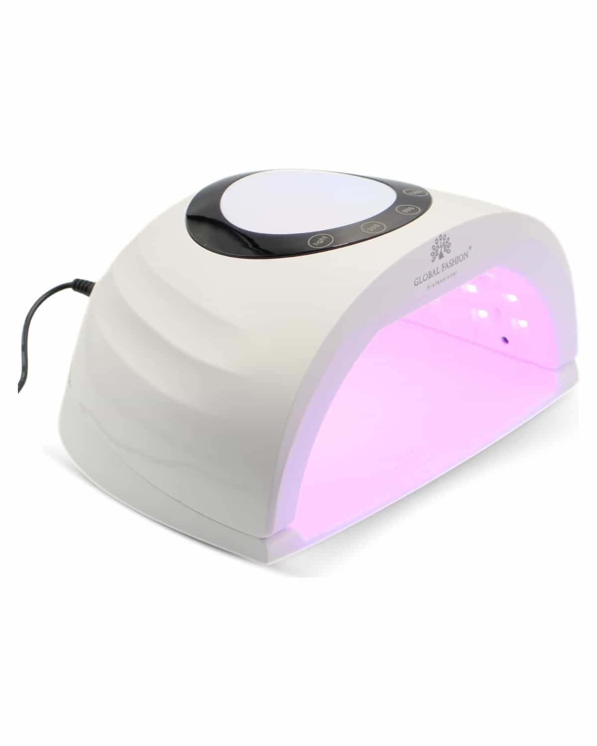 GLOBAL FASHION Professional 2-in-1 UV/LED Nail Dryer Lamp - 288W, Ultra Fast Curing, Smart Sensor, Multiple Timer Settings, Salon Quality Results at Home - GF-D03 (White)