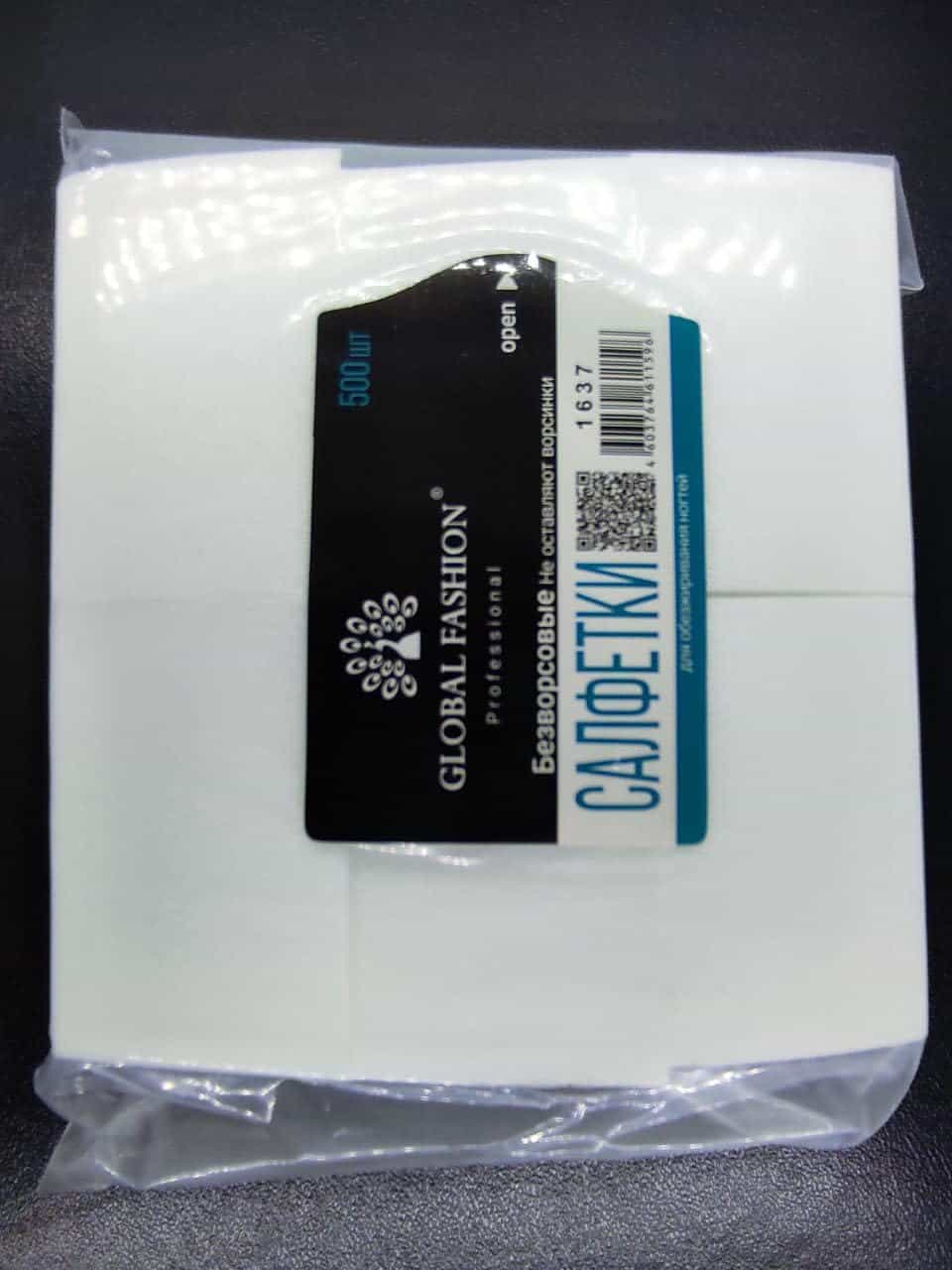 GLOBAL FASHION Professional Lint-Free Napkins, Medium Hardness, Soft, Absorbent, and Durable Napkins for Nail Art, Makeup Removal, and More | (500Pcs)