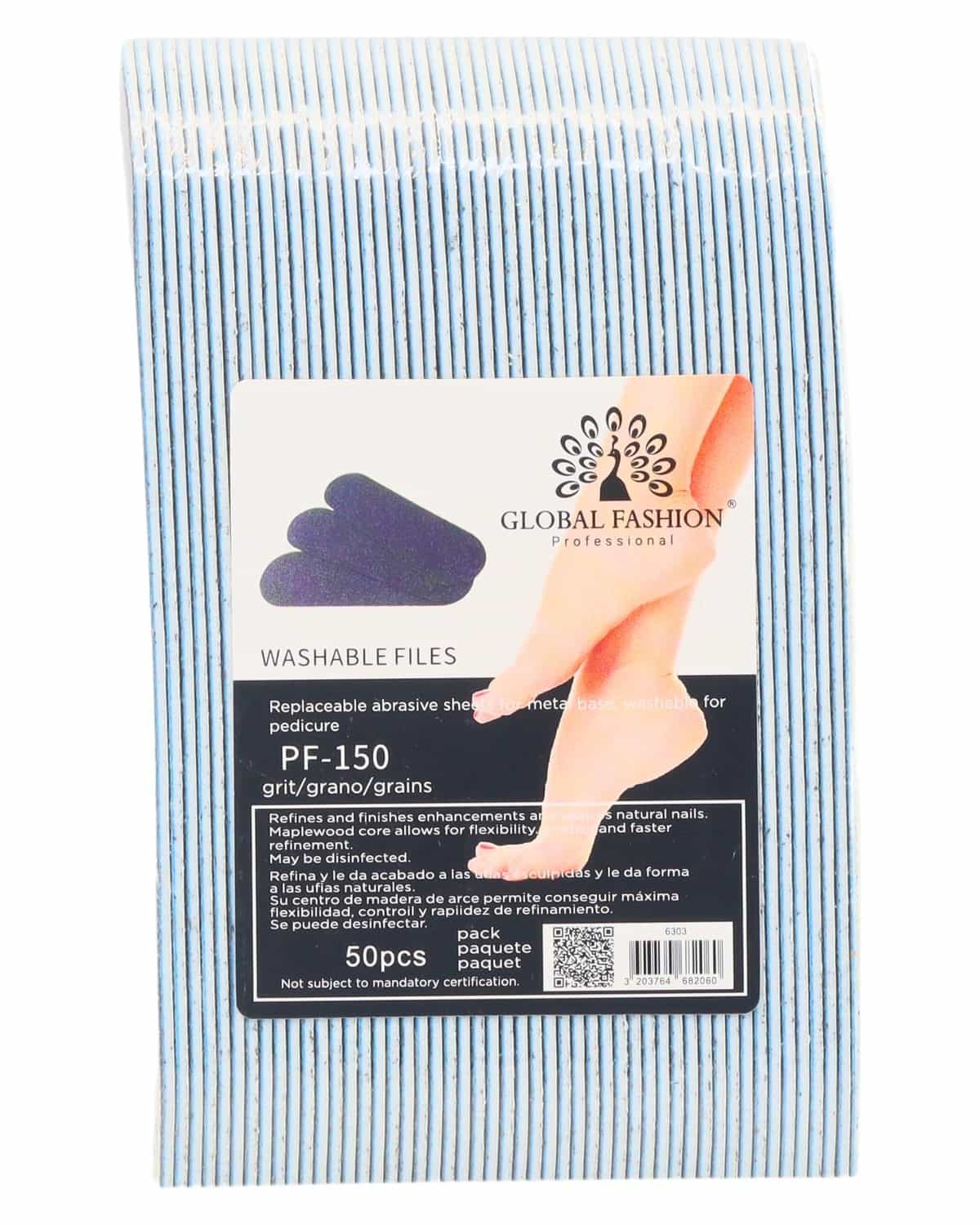 Foot File Replacement Pads - Pack of 50 Adhesive Abrasive Sheets for Pedicure Callus Remover, Water-Resistant, Strong Adhesion, Universal Fit Foot Razor Sandpaper - Home & Salon Foot Care (PF-150)