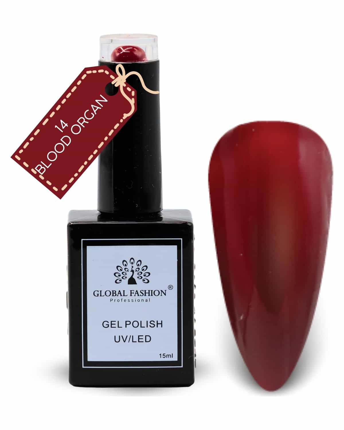 Coral Crush Collection UV LED Gel Nail Polish – Soak-Off Long-Lasting Glossy Finish, Salon-Quality Nail Art & Manicure Gelby – (14-Blood Organ-1p, 15ml)
