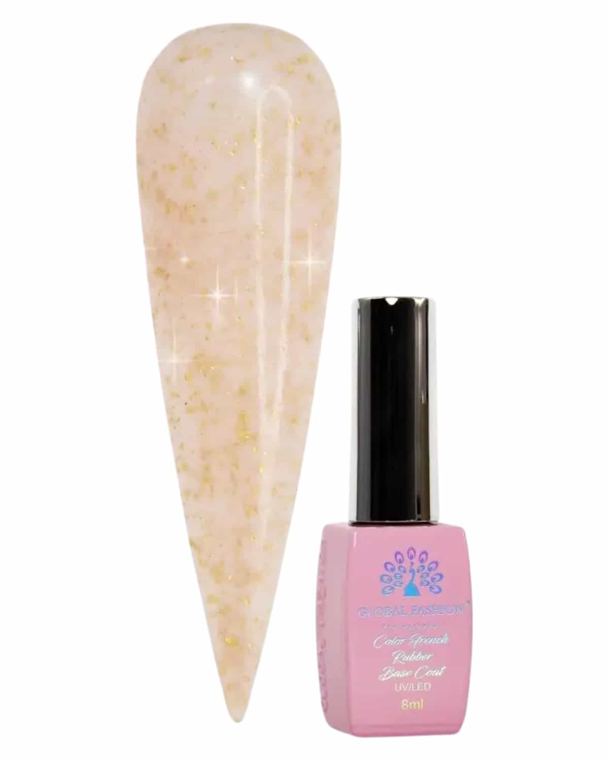 GLOBAL FASHION Professional Vegan Flakes Base (8ml) Strengthens Weak Nails (14+ Days) | Long-Lasting, Flawless Manicures | Cruelty-Free, Flexible, Protects & Prevents Chipping | (02)