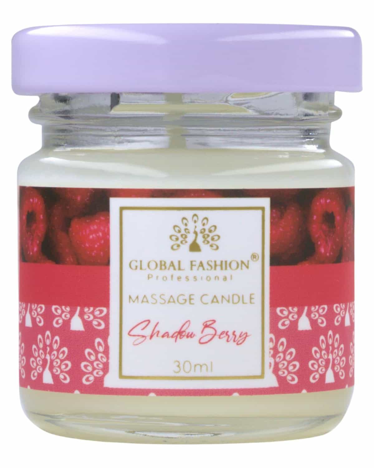 Global Fashion Massage Candle 30 ml - Luxury Body & Massage Oil Candle, Warm Skin-Oil Candle for Home Spa, Couples & Personal Use - Vegan Soy Wax, Home Scented Aromatherapy Gift-Ready (Shadow Berry)