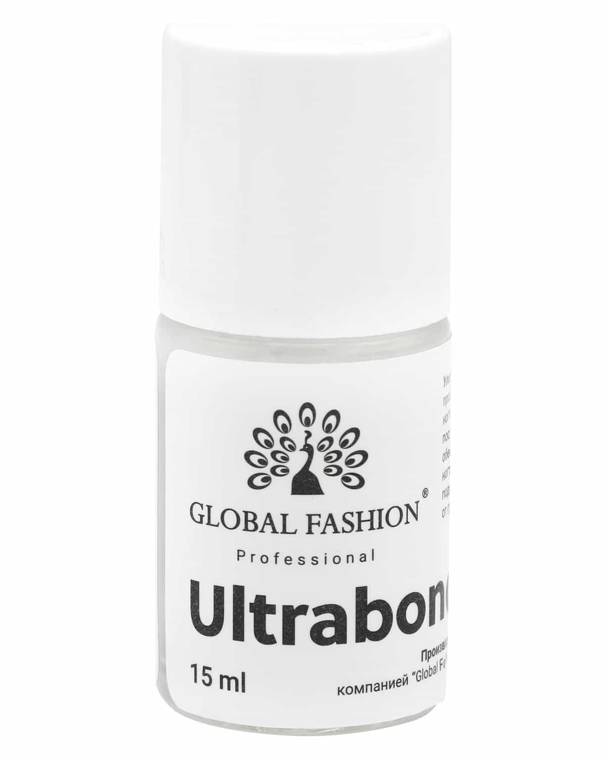 GLOBAL FASHION Professional Non-Acid New Ultrabond Primer | Long-Lasting, Strengthens Nails | 15ml | Ideal for Thin, Weak, or Damaged Nails | Nail Art Brushes