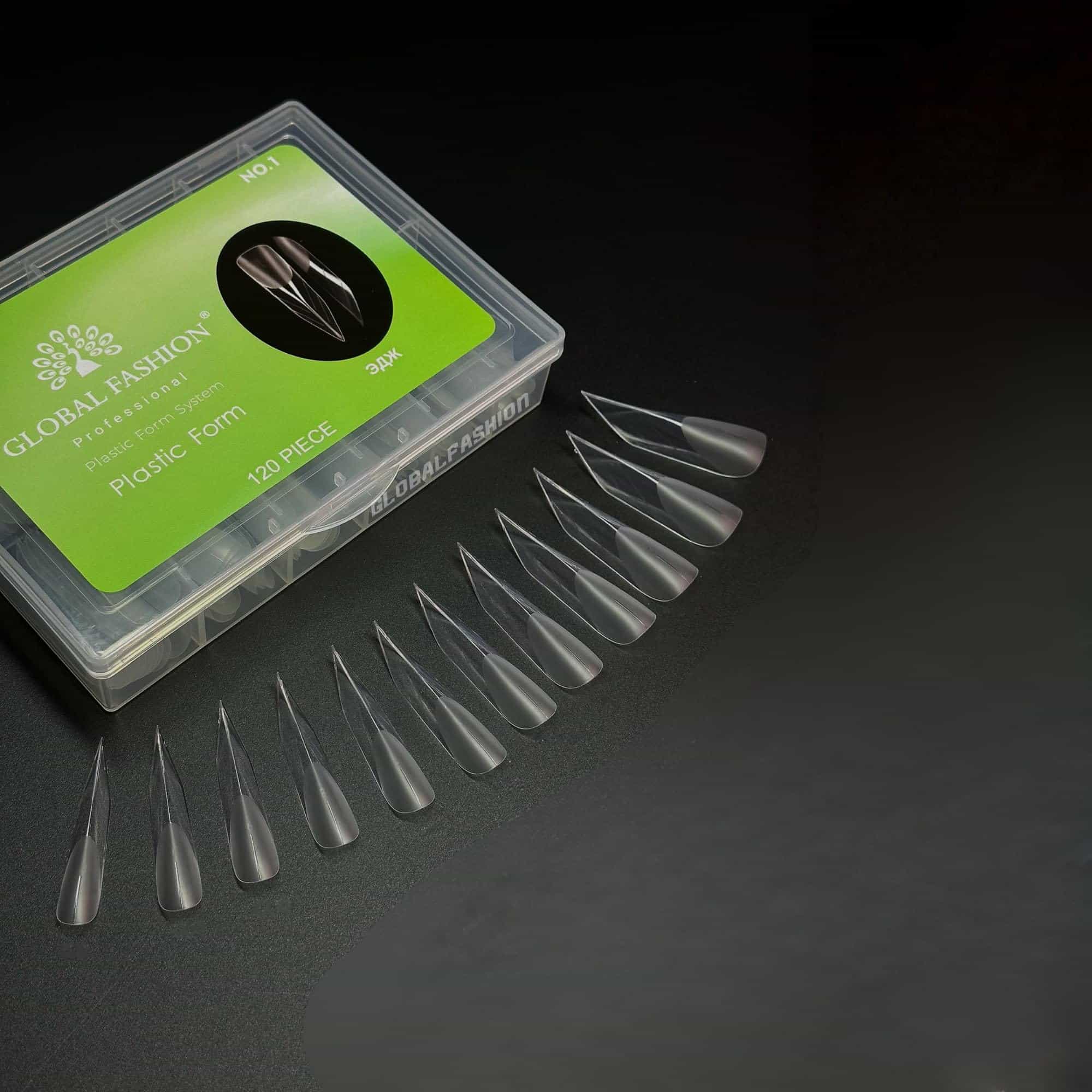 Dual Nail Forms - 120 Pcs - Stiletto Clear