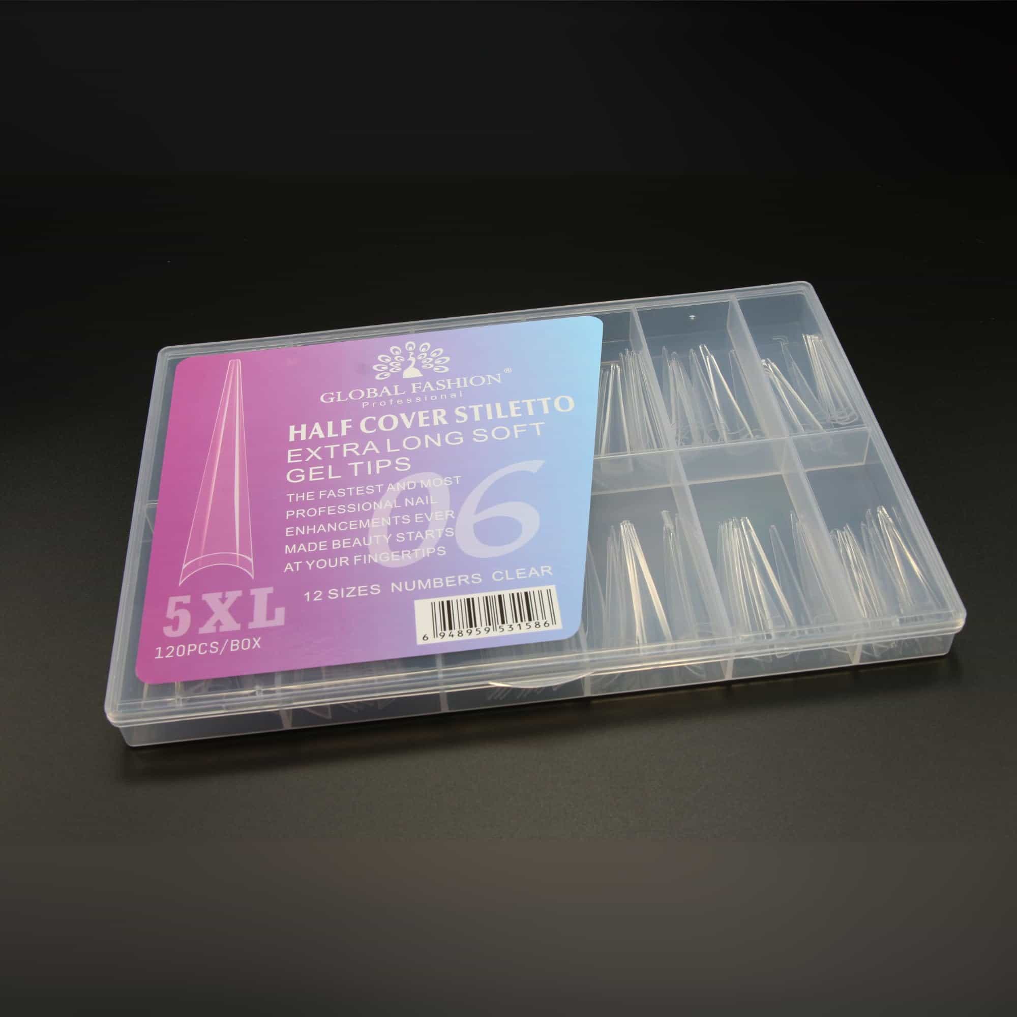Gel Nail Tips - 120 Pcs - Half Cover Stiletto