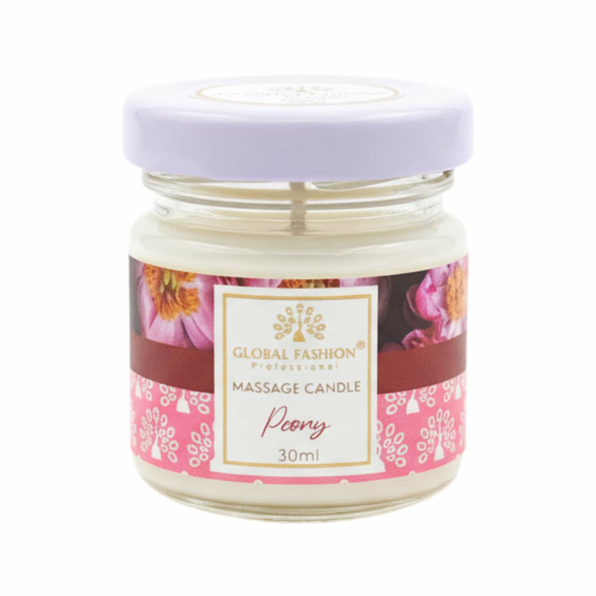 Global Fashion Massage Candle 30 ml - Luxury Body & Massage Oil Candle, Warm Skin-Oil Candle for Home Spa, Couples & Personal Use - Vegan Soy Wax, Home Scented Aromatherapy Gift-Re