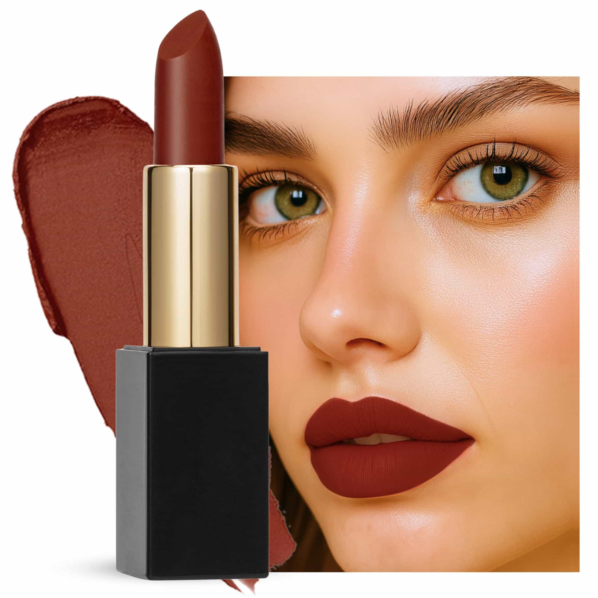 Global Fashion Lubrication Matte Lipstick - 24 Vibrant Shades, Long‑Lasting, Moisturizing Matte Finish Enriched with Vitamin E & Argan‑Oil, High‑Pigment Nude & Red Tones (111)
