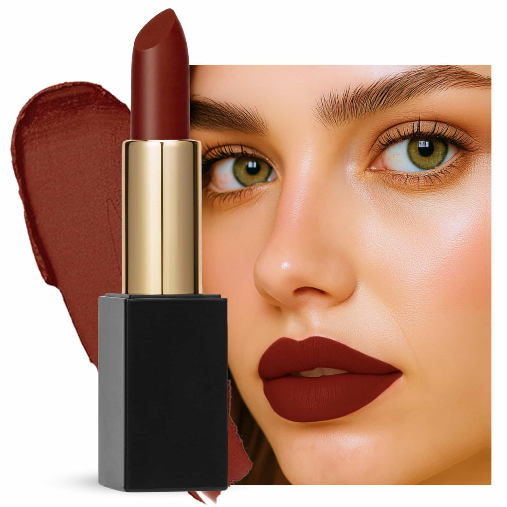 Global Fashion Lubrication Matte Lipstick - 24 Vibrant Shades, Long‑Lasting, Moisturizing Matte Finish Enriched with Vitamin E & Argan‑Oil, High‑Pigment Nude & Red Tones (115)