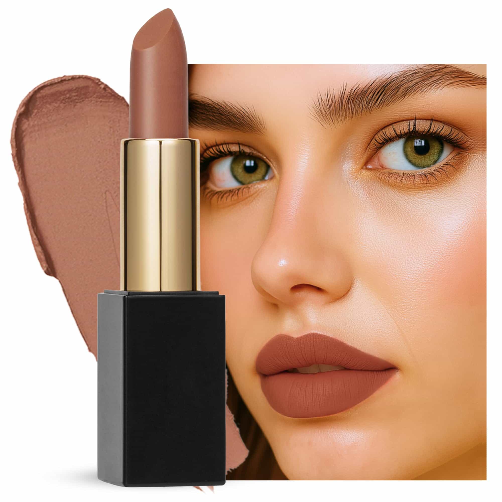 Global Fashion Lubrication Matte Lipstick - 24 Vibrant Shades, Long‑Lasting, Moisturizing Matte Finish Enriched with Vitamin E & Argan‑Oil, High‑Pigment Nude & Red Tones (105)