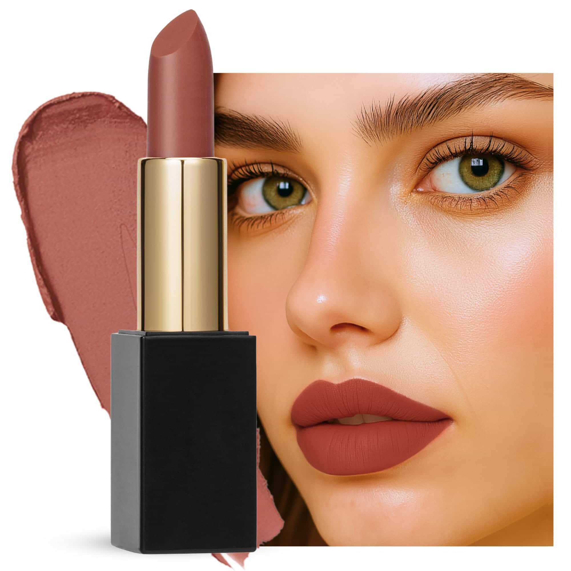 Global Fashion Lubrication Matte Lipstick - 24 Vibrant Shades, Long‑Lasting, Moisturizing Matte Finish Enriched with Vitamin E & Argan‑Oil, High‑Pigment Nude & Red Tones (114)