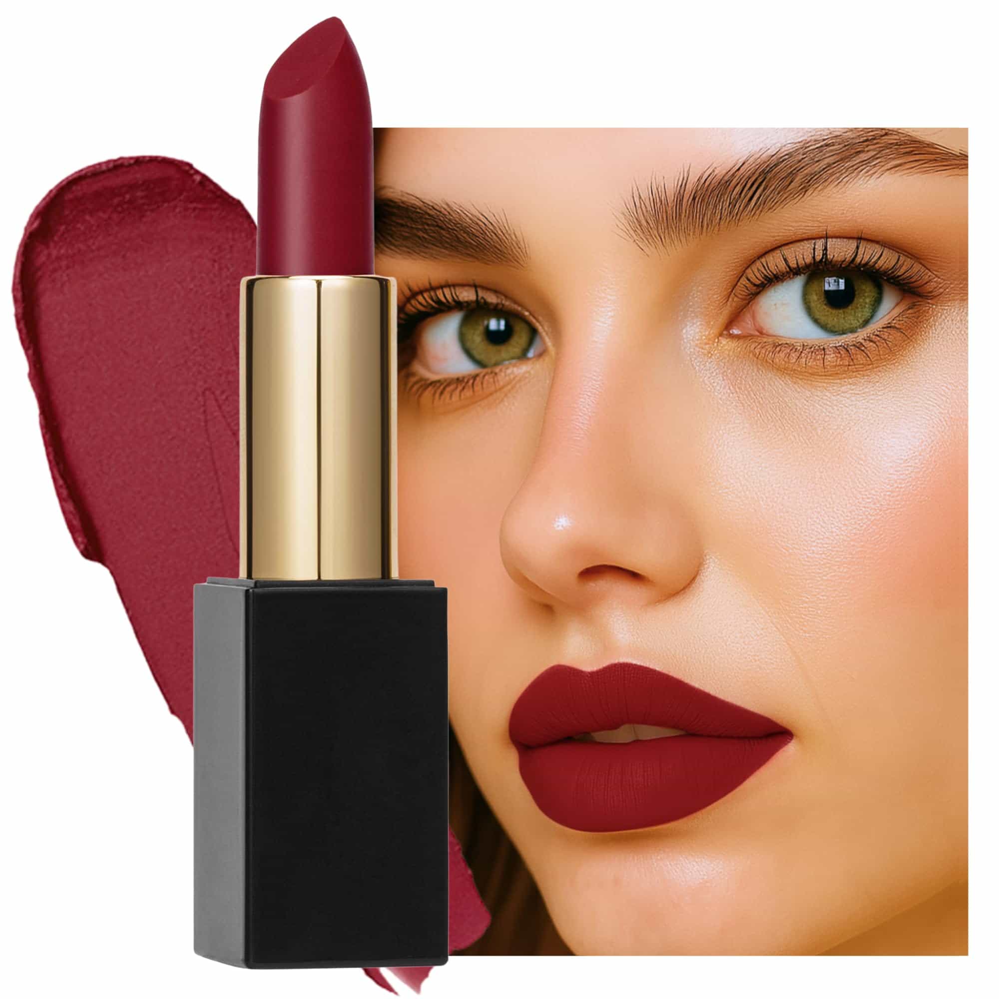Global Fashion Lubrication Matte Lipstick - 24 Vibrant Shades, Long‑Lasting, Moisturizing Matte Finish Enriched with Vitamin E & Argan‑Oil, High‑Pigment Nude & Red Tones (101)