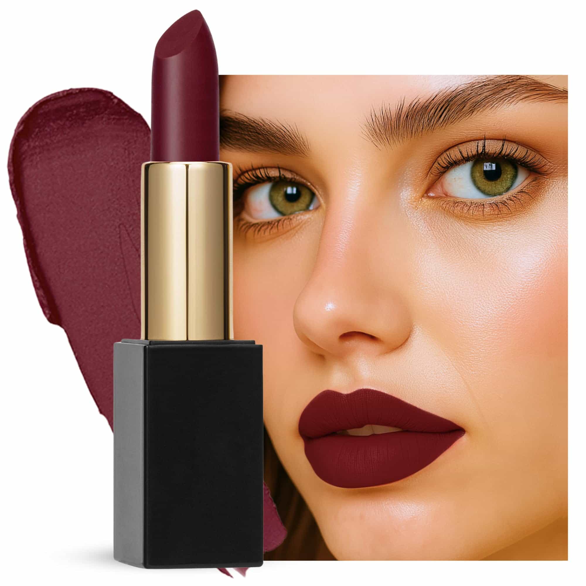 Global Fashion Lubrication Matte Lipstick - 24 Vibrant Shades, Long‑Lasting, Moisturizing Matte Finish Enriched with Vitamin E & Argan‑Oil, High‑Pigment Nude & Red Tones (102)