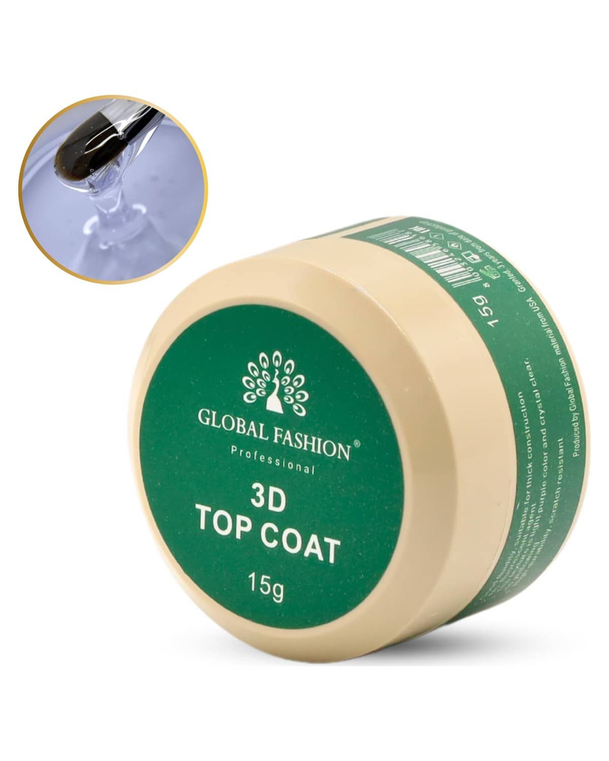 Global Fashion Top Coat Collection - 3D Designs, Super Strong Chip Resistant - High Gloss Shine - Quick Drying Anti-Yellowing Nail Polish - Long-Lasting Salon Quality