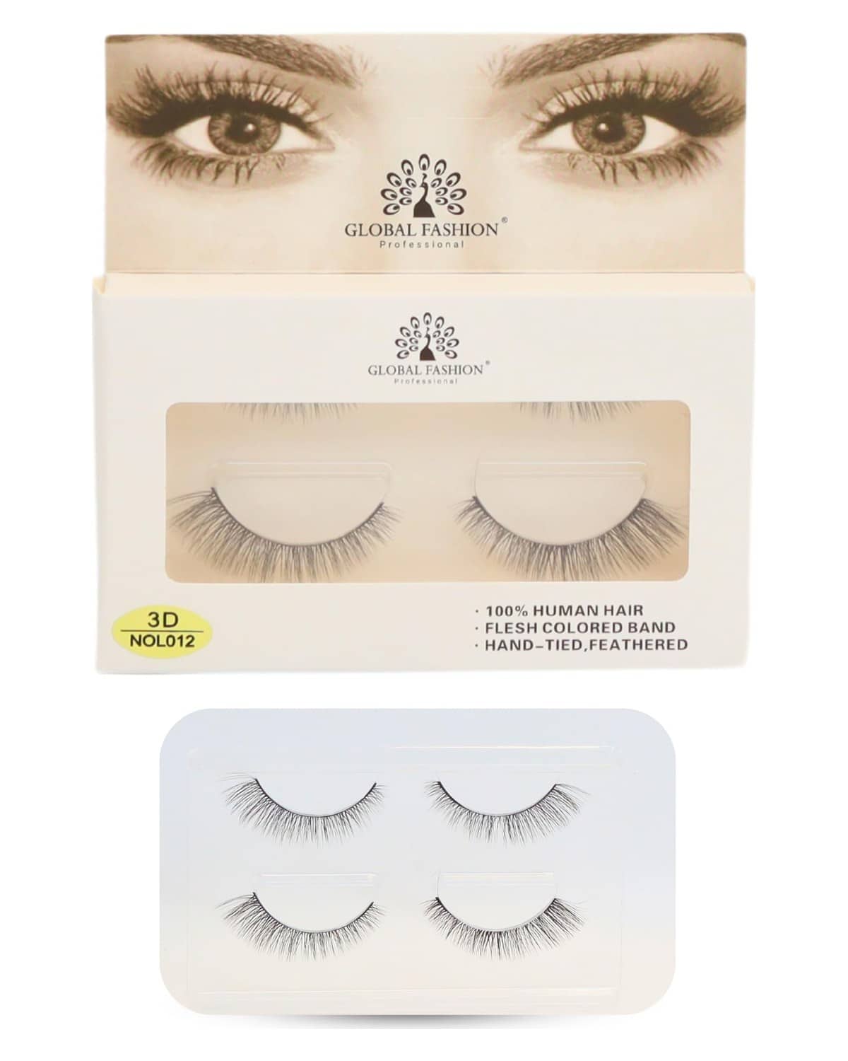 False Eyelashes Pack - Wispy Natural Look, Mink Fluffy Strips, Cat Eye and Fox Eye Lashes, Reusable, Easy Application, Perfect for Daily Wear & Special Occasions | (Eyelash 3D NOL012-4Pcs)