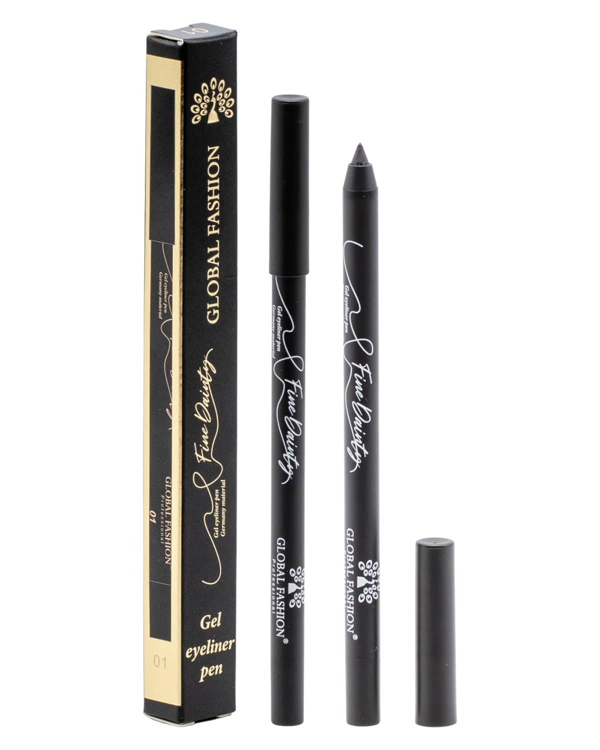 Waterproof Gel Eyeliner Pen, 0.2 mm Precision Twist-Up Tip, Smudge-Proof Kajal, Matte Finish, 12-Hour Wear, Vegan & Contact-Lens Safe, Sensitive Eyes (1 - Black)