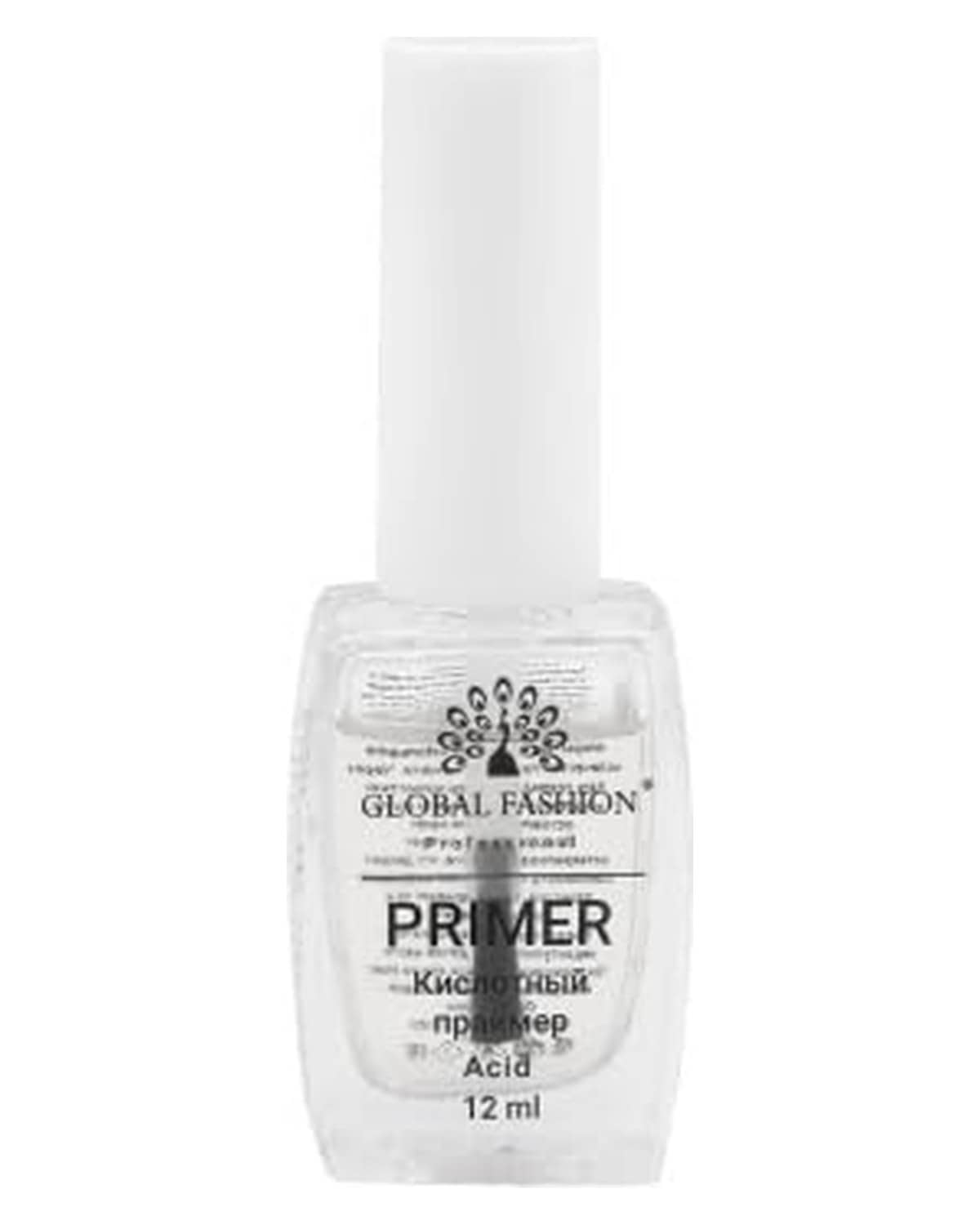 GLOBAL FASHION Professional Global Fashion Non-Acid New Primer | Long-Lasting, Strengthens Nails | Ideal for Thin, Weak, or Damaged Nails (Acid Pimer, 12ml)