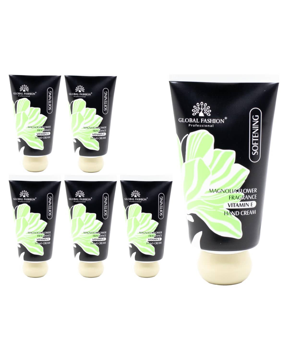 Vitamin E Hand Cream Set, 48H Deep Moisture & Fast Absorbing, Trio Fragrances (Cherry Blossom, Gardenia, Magnolia), Non-Greasy Formula for Soft Hands, 30g Travel Size (Magnolia Flower, 6 pcs)