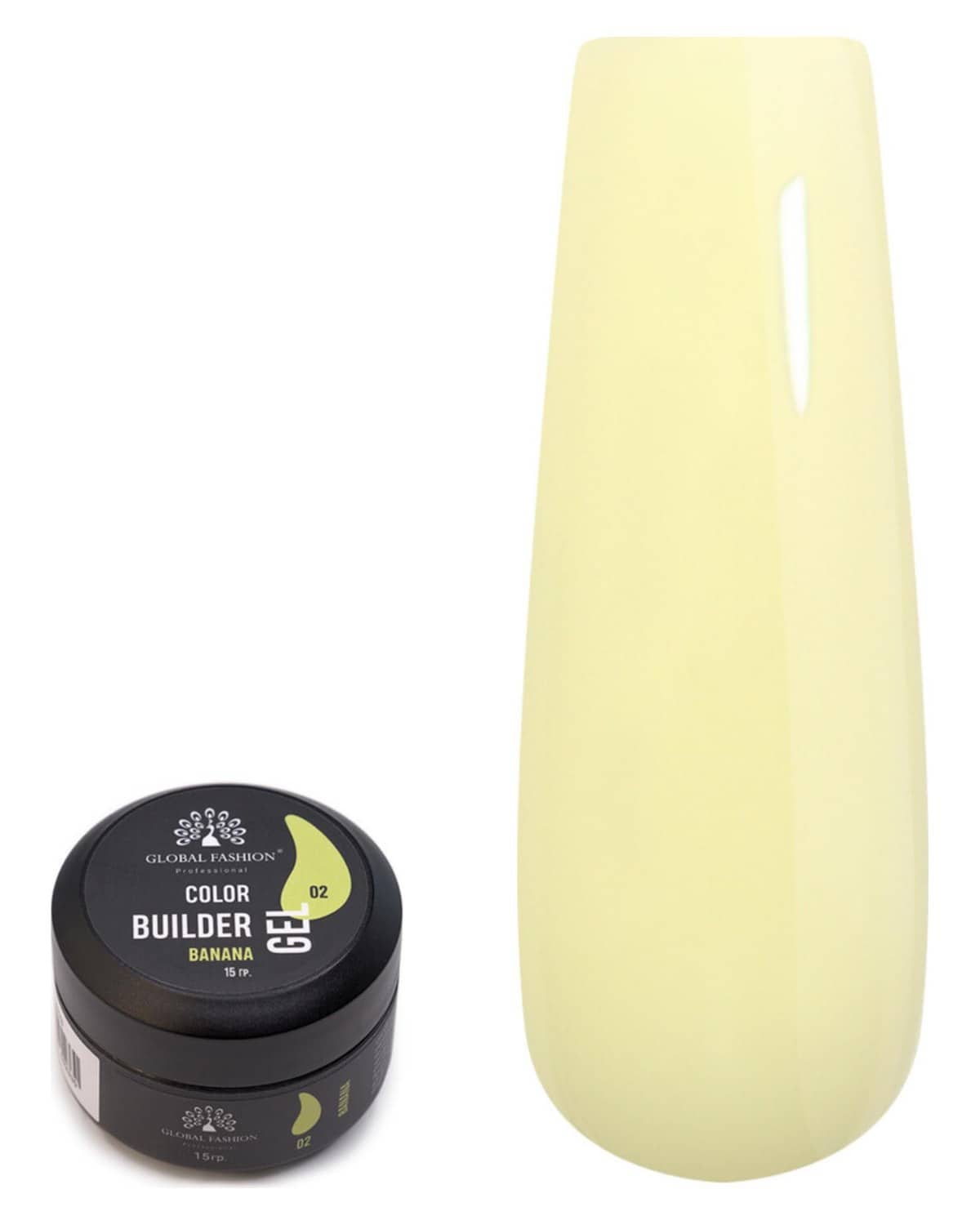 GLOBAL FASHION Professional Color Gel Builder 15g with 13 Shades: Unleash Your Inner Nail Artist with This Versatile Sculpting and Coloring Nail Art Toolkit (02 BANANA)
