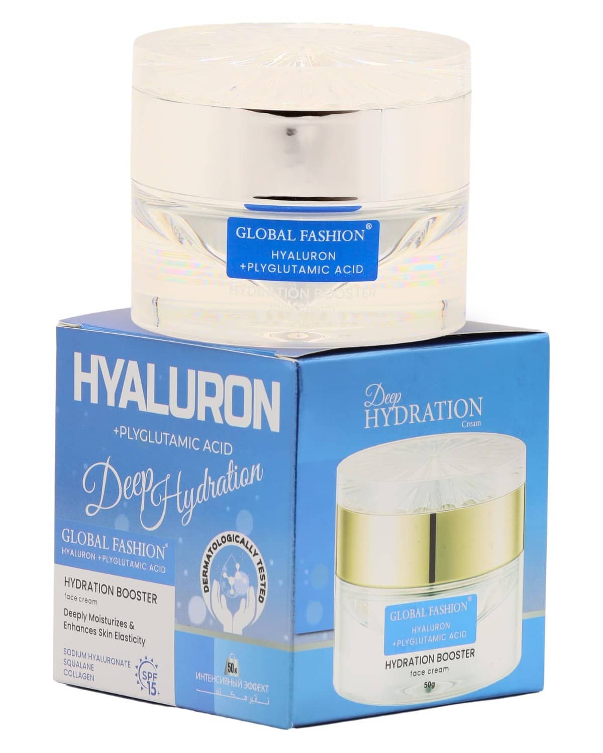 Hyaluron + Polyglutamic Acid Deep Hydration Cream 30g – Anti-Aging & Firming Moisturizer – Boosts Hydration, Reduces Fine Lines, Tightens Skin, Smooths Wrinkles & Restores Radiant