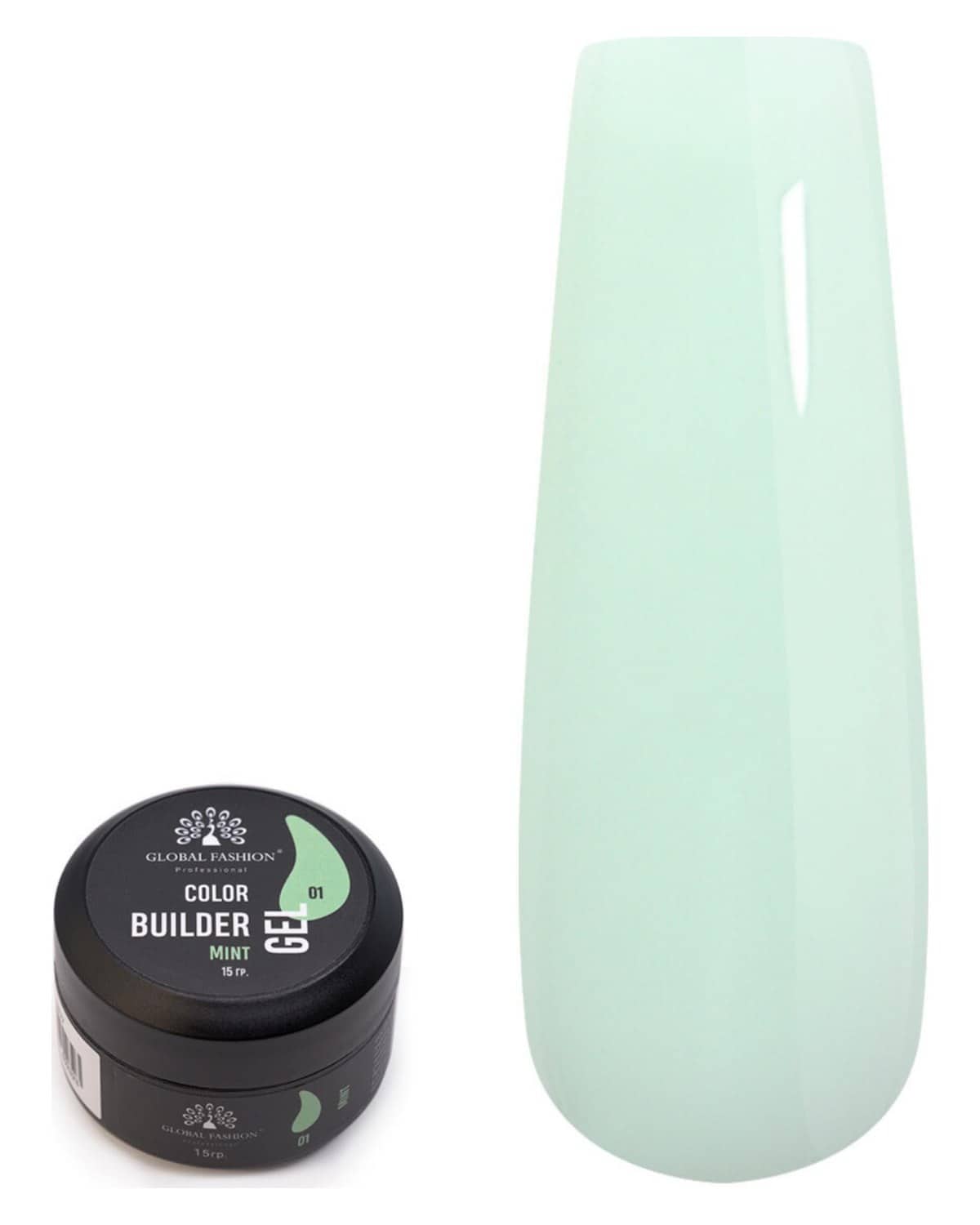 GLOBAL FASHION Professional Color Gel Builder 15g with 13 Shades: Unleash Your Inner Nail Artist with This Versatile Sculpting and Coloring Nail Art Toolkit (01 MINT)