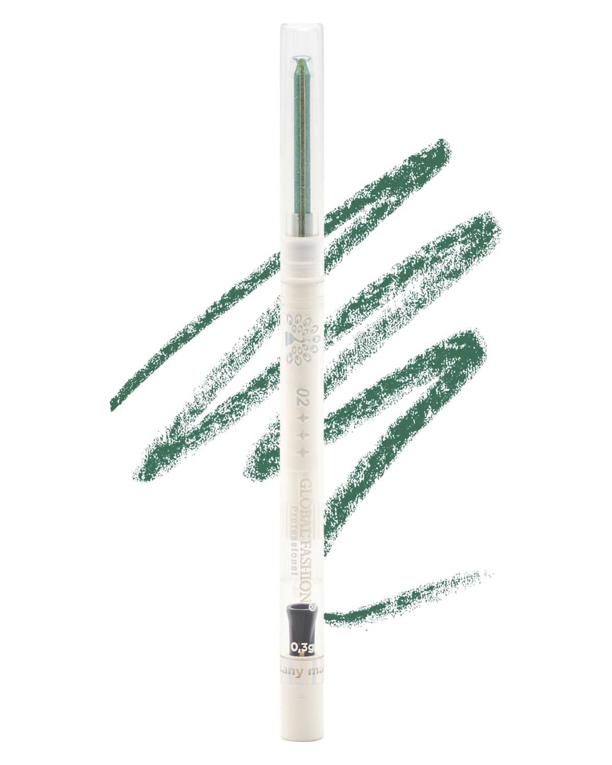 Waterproof Gel Eyeliner Pen 0.2 mm Precision Tip, Smudge-Proof & Long-Lasting 12 H Wear, Twist-Up Retractable Eye Liner Makeup Pencil, Ultra-Fine No-Tug Glide (Green)