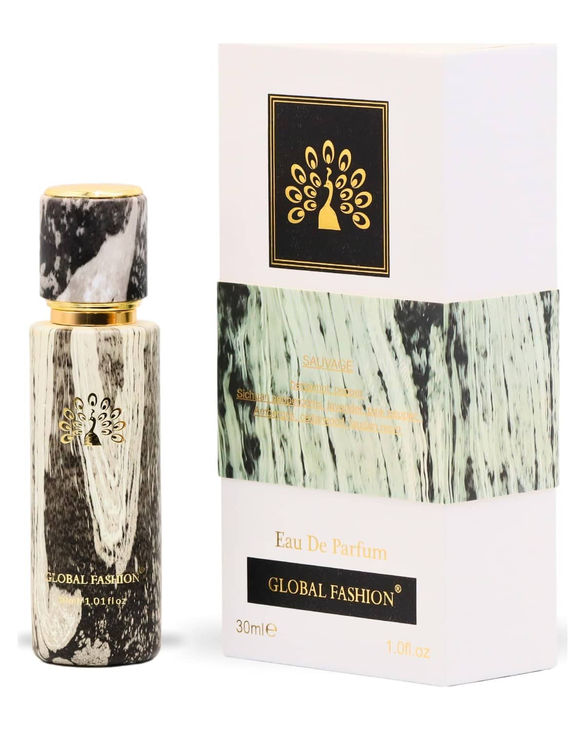 Global Fashion Sauvage Eau de Parfum Spray - Bold & Long-Lasting Fragrance for Men, with Bergamot, Sichuan Pepper, Lavender, and Cedarwood Notes, 30ml | Masculine Scent for Everyda